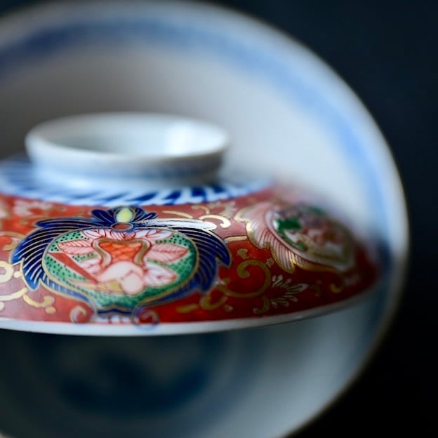 51220】 伊万里金彩 蓋つき碗(1個) 明治/ Imari Rice Bowl with a rid