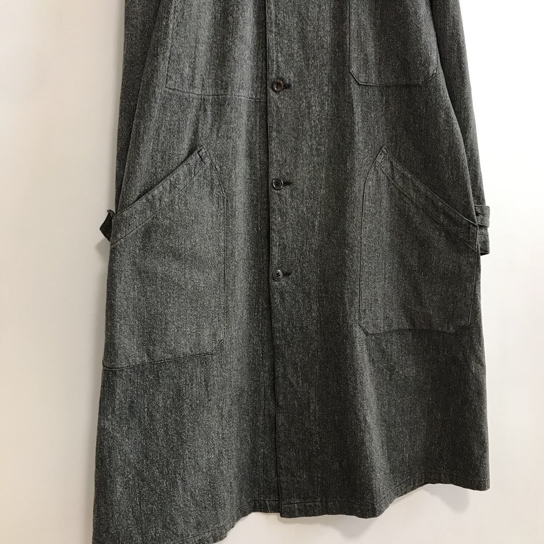40's ヴィンテージ 古着 ブラックシャンブレーコート アトリエコート