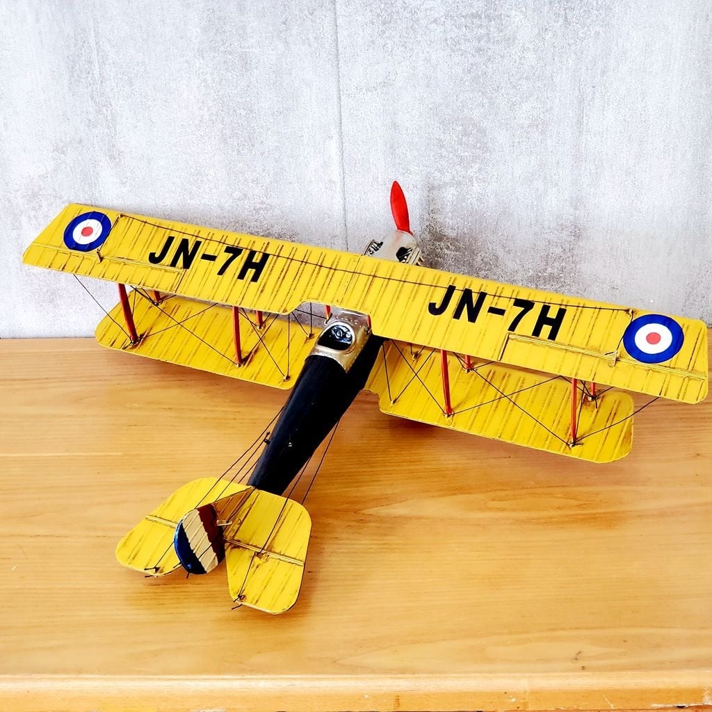 特大 メタル ブリキ 玩具 おもちゃ イギリス 戦闘機 JN-7H 複葉機