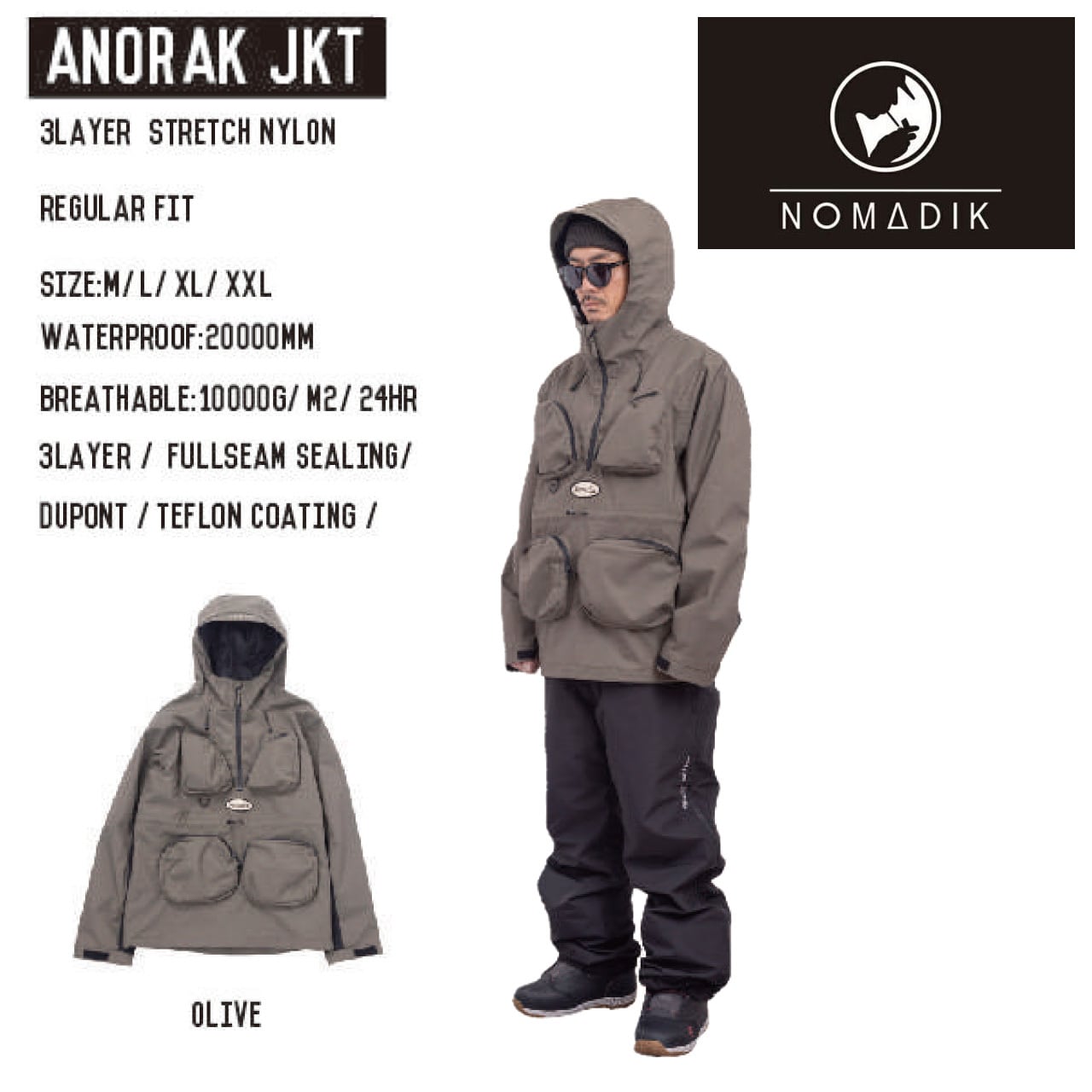 23-24 NOMADIK ANORAK JKT スノーボード ウェア ノマディック