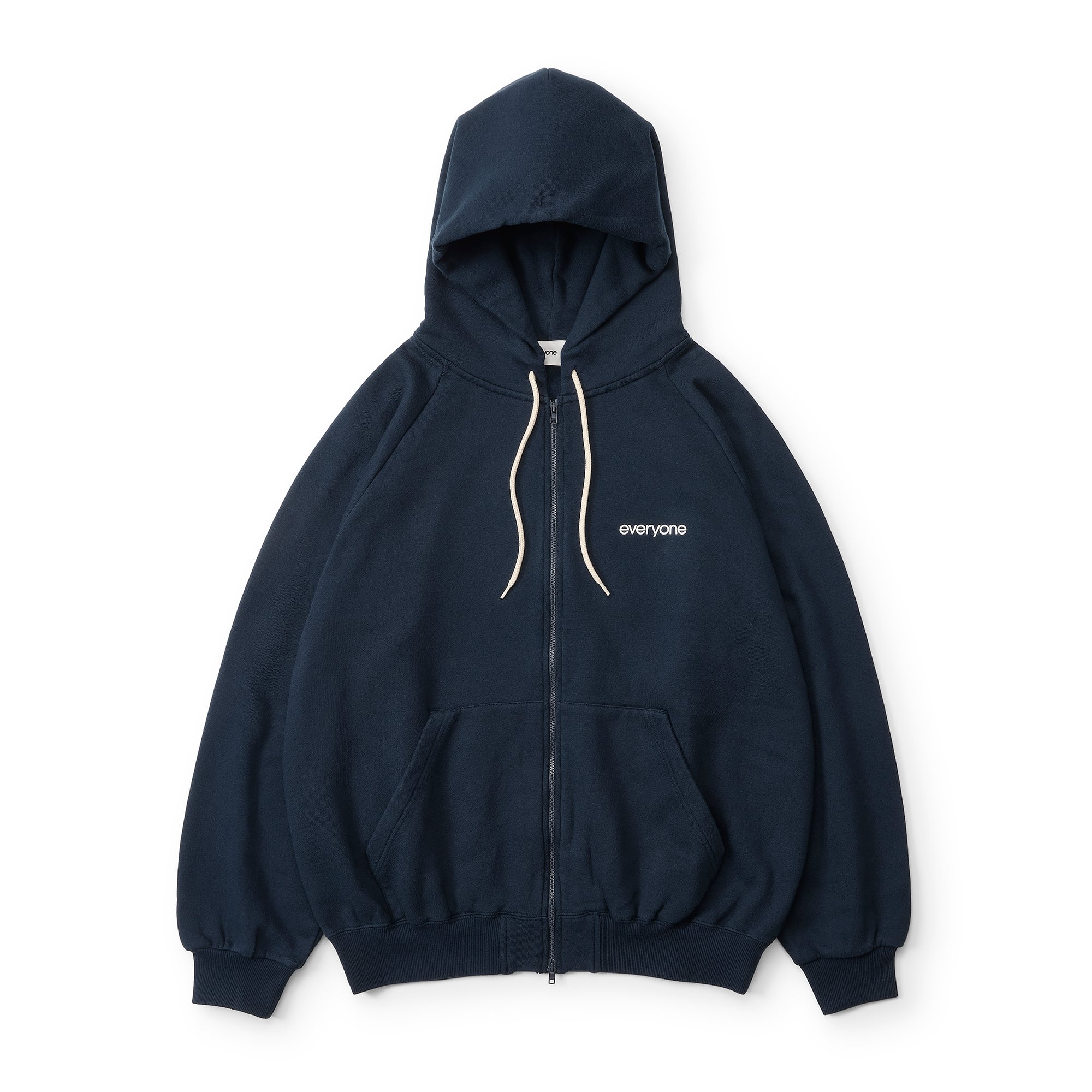 everyone back logo dot zip up hoodie (BLACK) | everyone