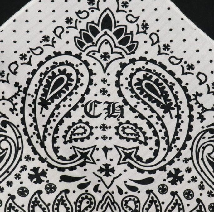 CHROME HEARTS クロムハーツ バンダナ パンチング CHプラス シルク