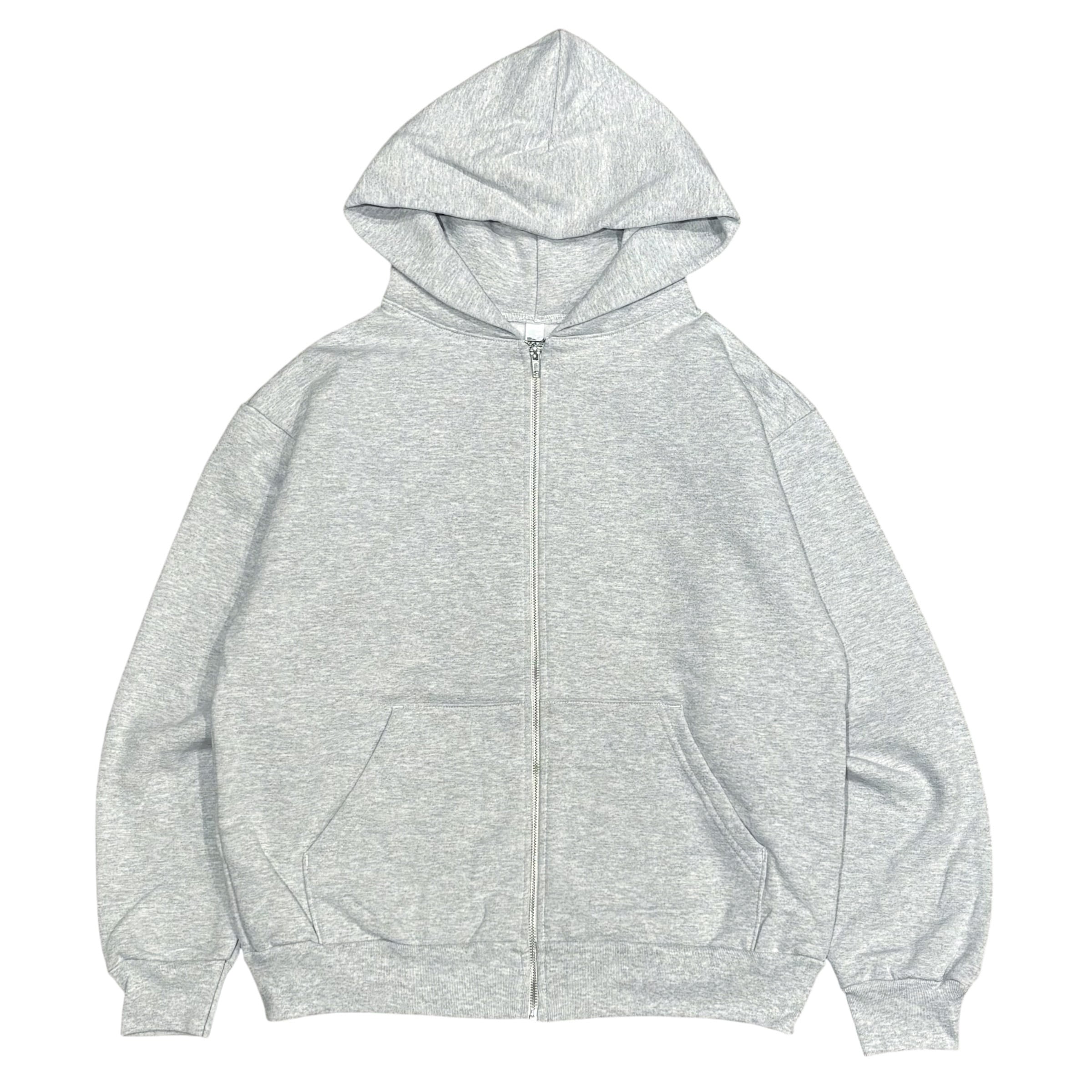 LOSANGELES APPAREL HF10 14oz Heavy Sweat Hood Zip Up Ash Grey