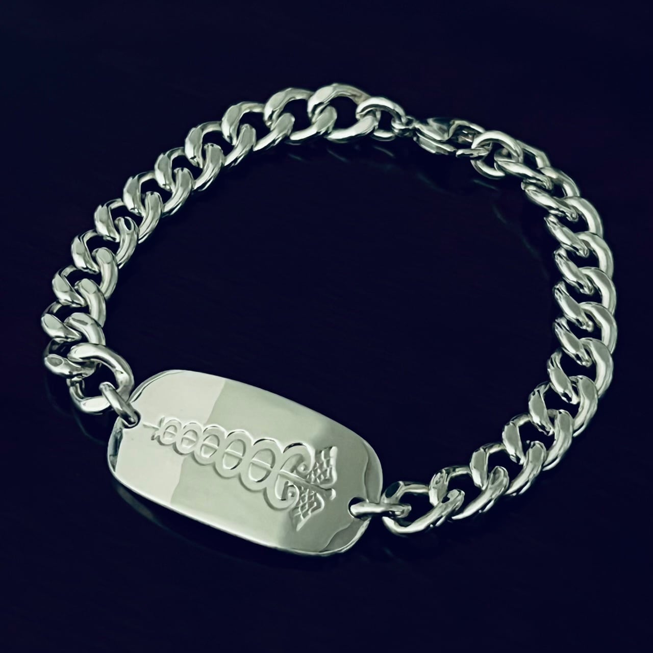VINTAGE TIFFANY & CO. Caduceus Medical ID Bracelet Sterling Silver