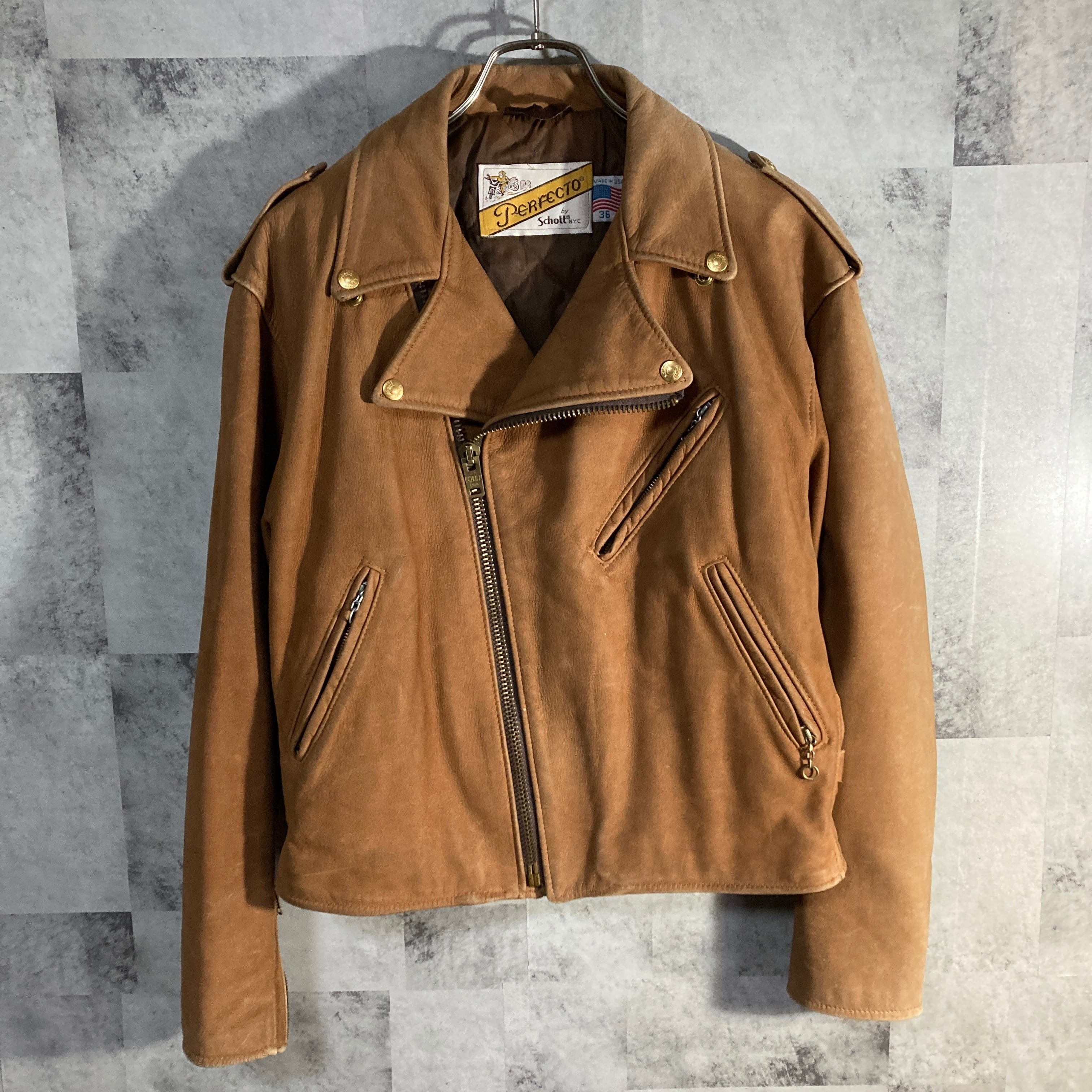 90s USA製 SCHOTT 150 ダブルライダース ヌバックレザージャケット