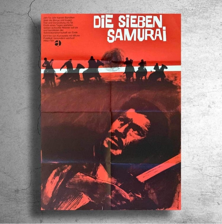 激レア品】黒澤明監督映画『七人の侍』東ドイツ上映時の告知ポスター