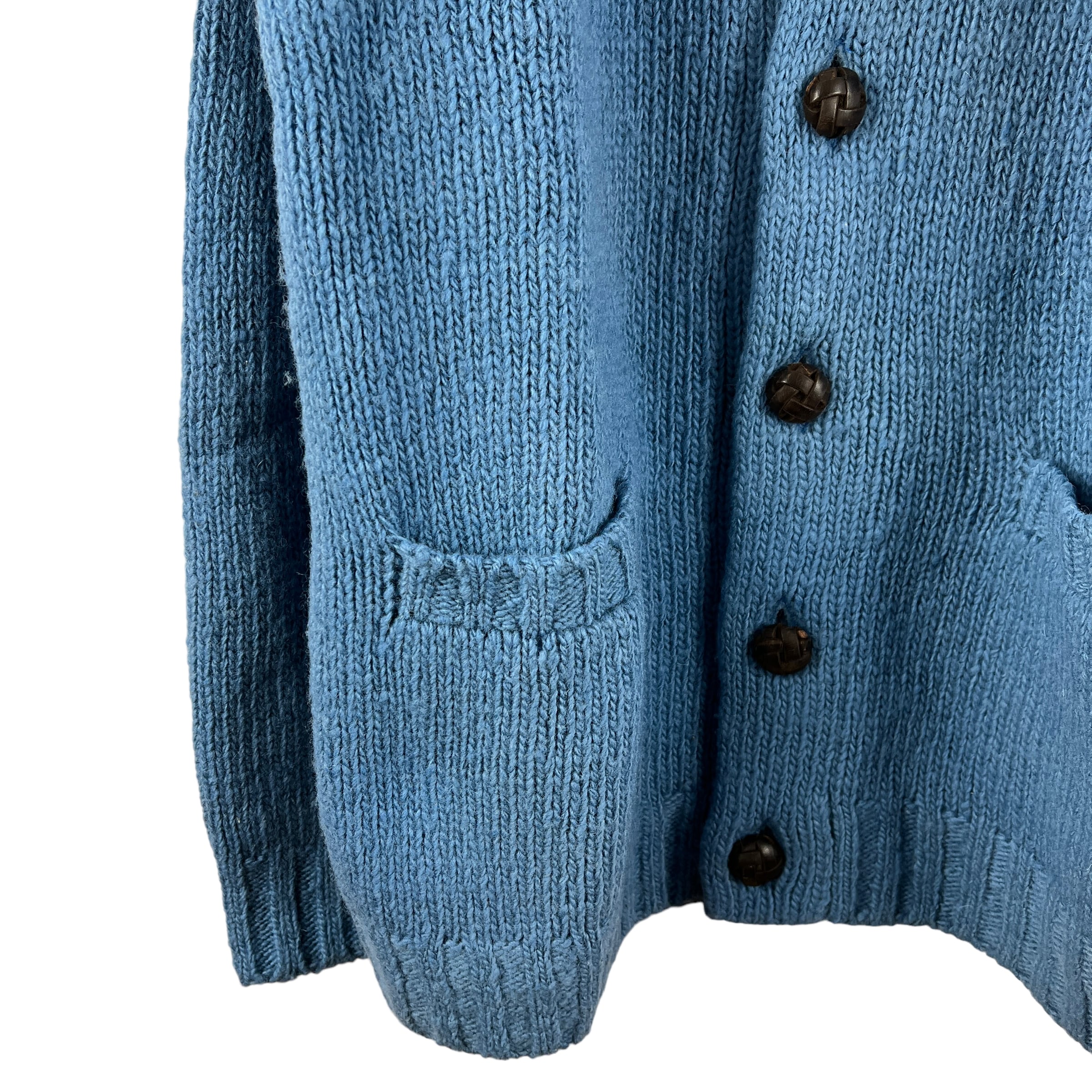 VISVIM(ビズビム) SELMER LONG Animal Pattern Knit Cardigan (blue