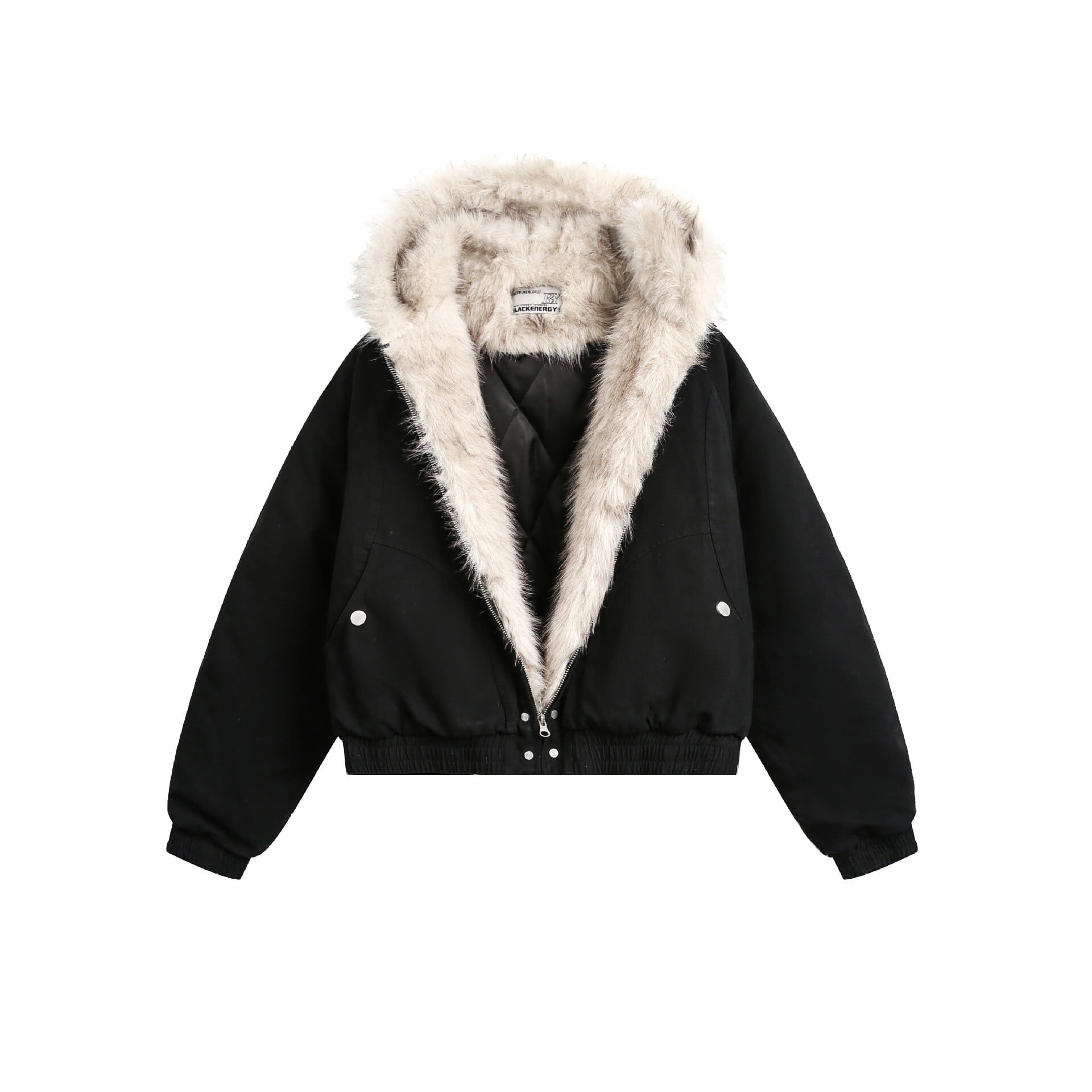 ファー付きジャケット（ブラック） el1191 | elev fashion store
