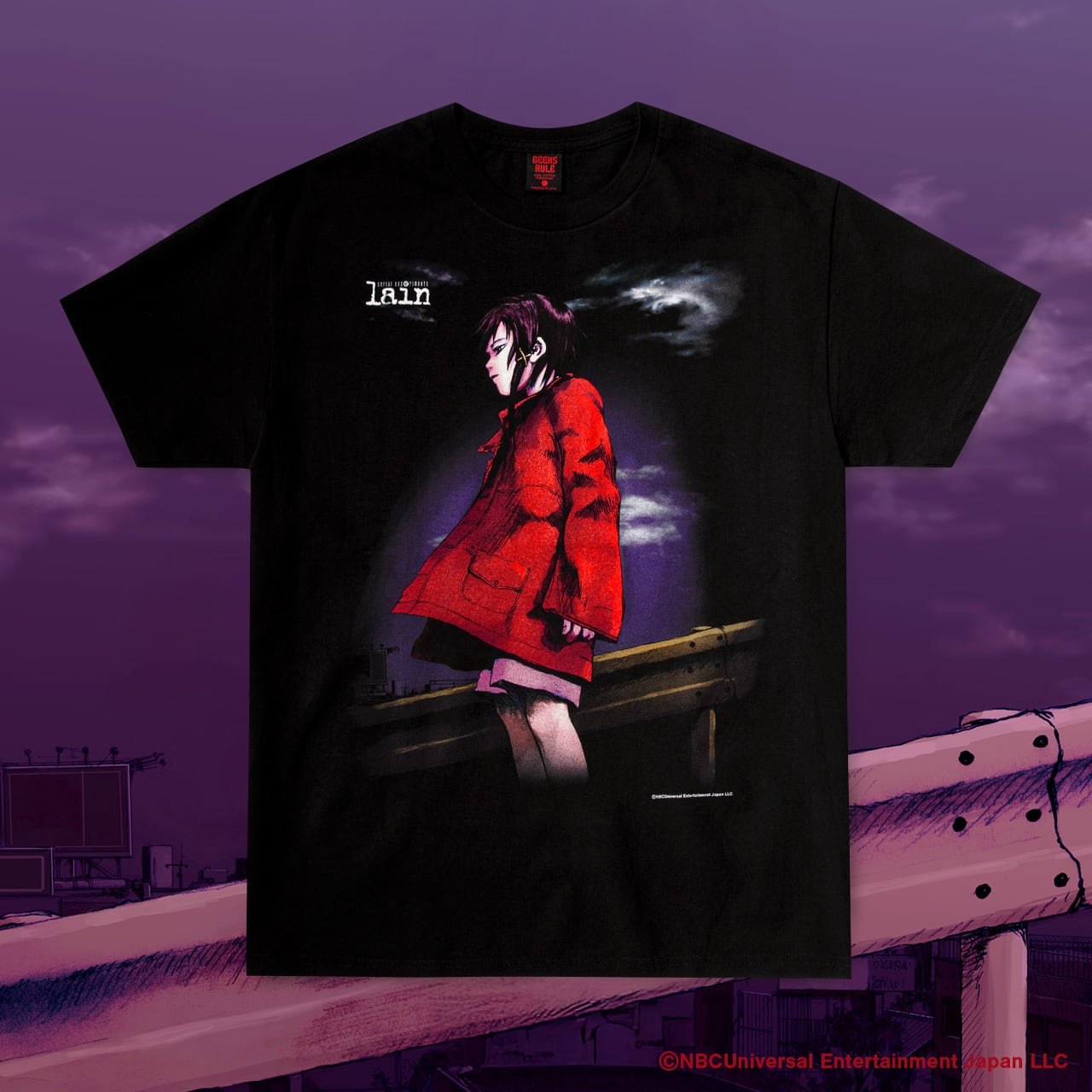 serial experiments lain × GEEKS RULE 15 SILKSCREEN PRINTING T