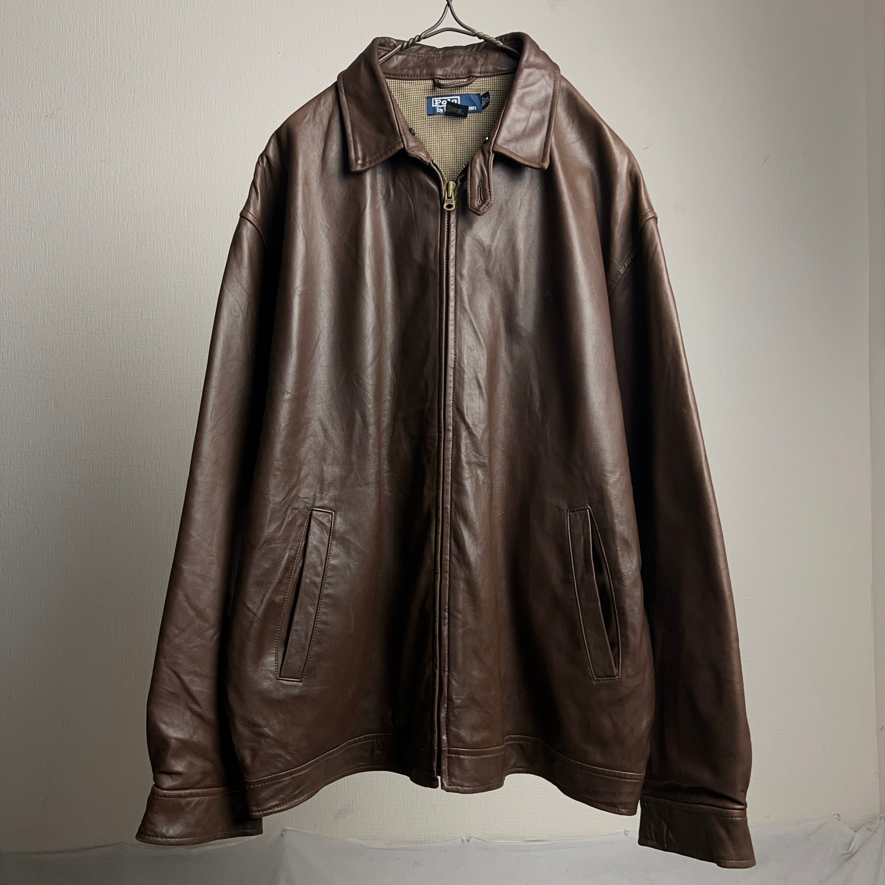 90's Polo by Ralph Lauren Leather Swingtop Jacket SIZE XL 90年代