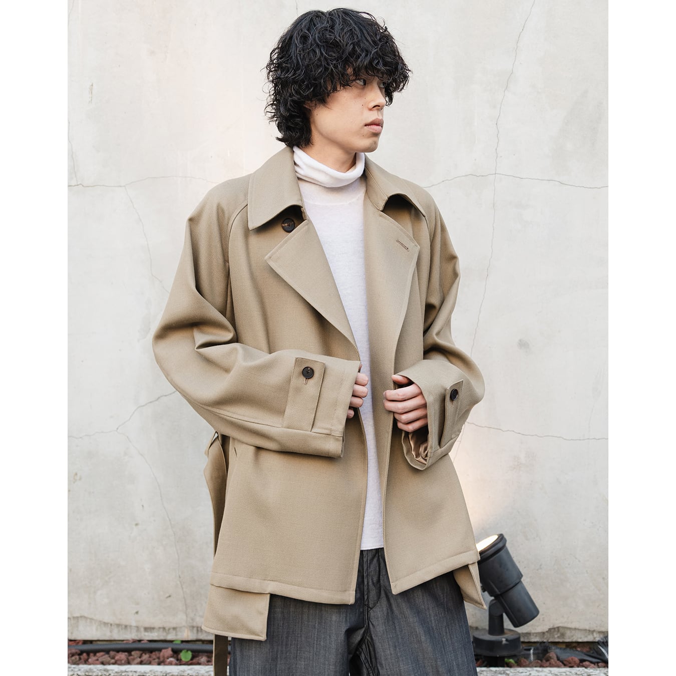 Blanc YM] (ブランワイエム) BL-23A-STC Short Trench Coat (Beige