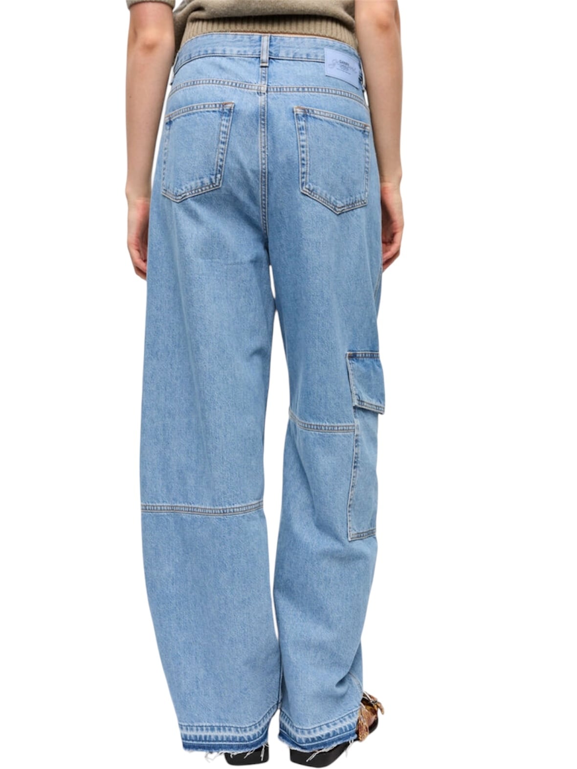 25SS】GANNI ガニー /Light Blue Broderie Anglaise Denim Carpenter