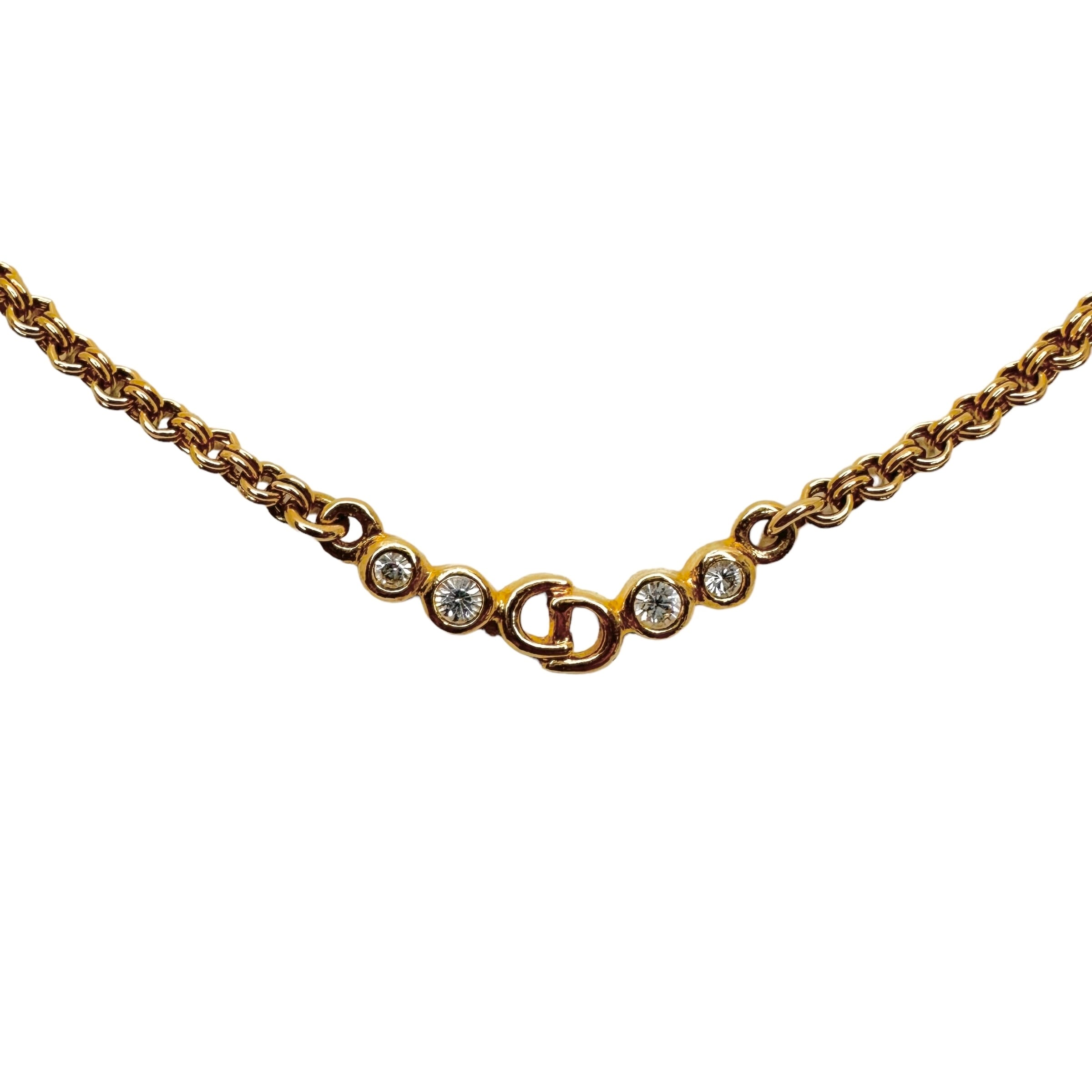 Christian Dior ディオール ラインストーン ネックレス 13871-202407