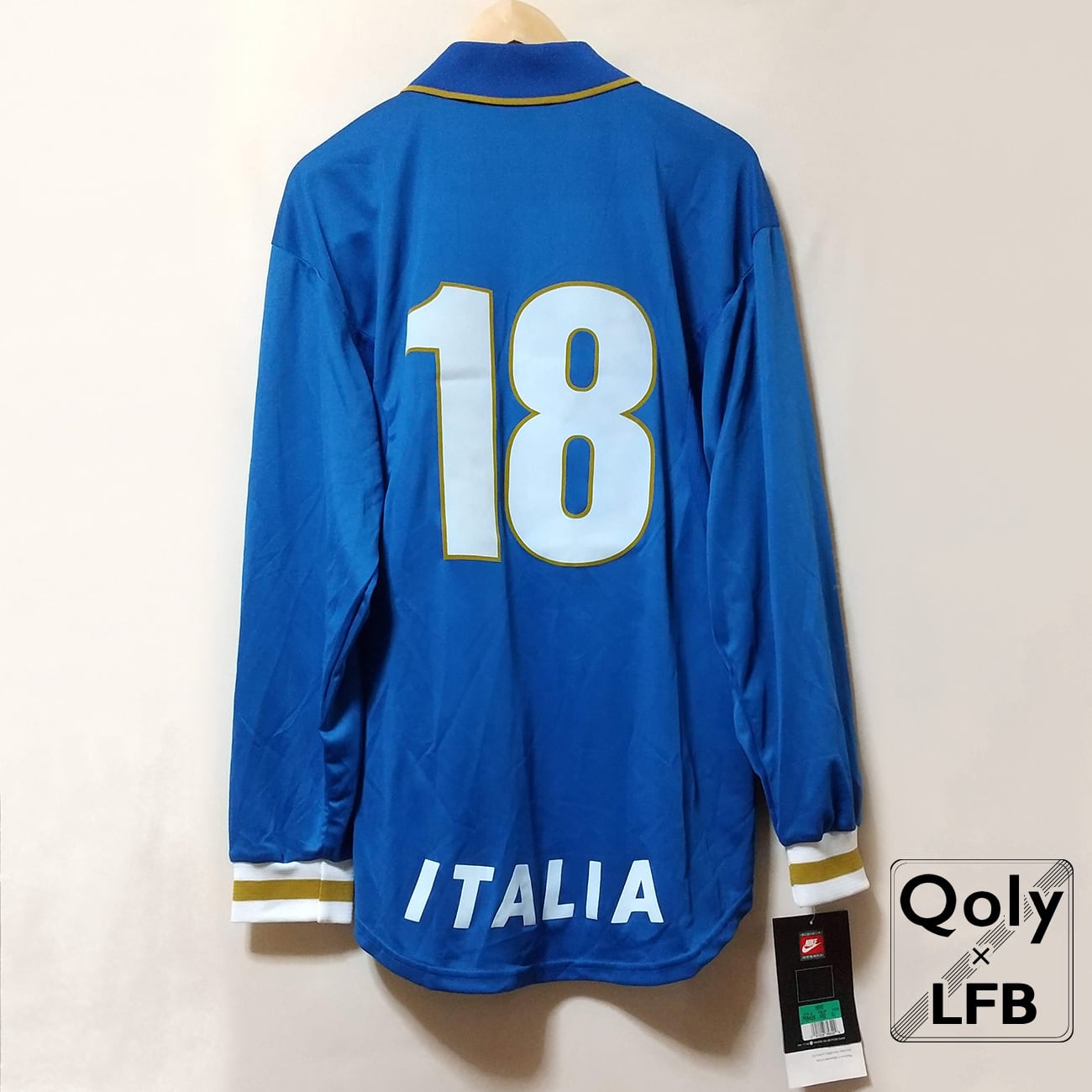 イタリア代表 1996 Nike 選手用 ホーム長袖 ユニフォーム #18
