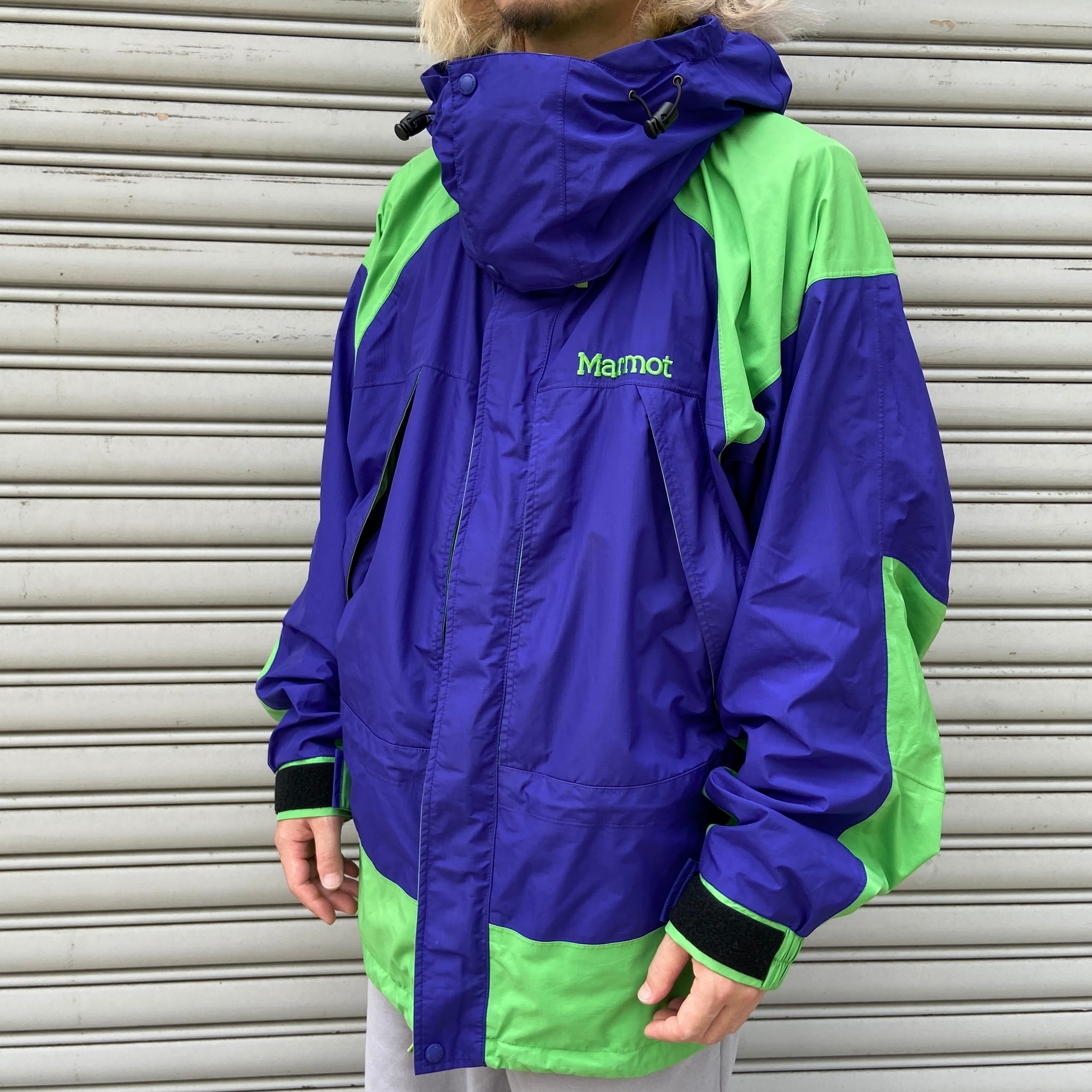 90s マーモット ゴアテックス マウンテンパーカー ブルー グリーン L