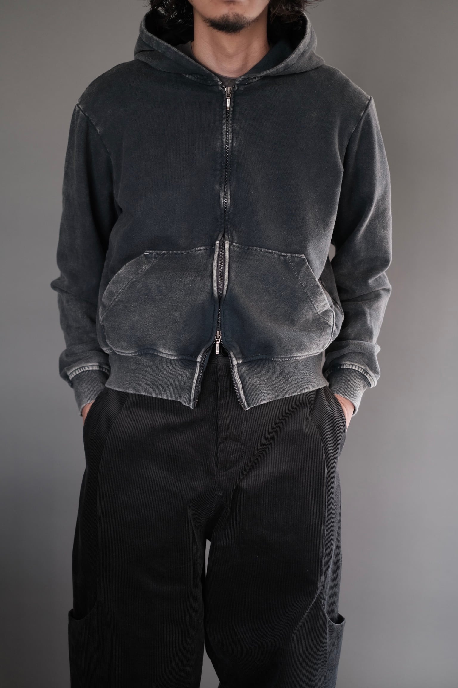 OMAR AFRIDI / SHABBY FULL ZIPPED HOODIE | LIVING