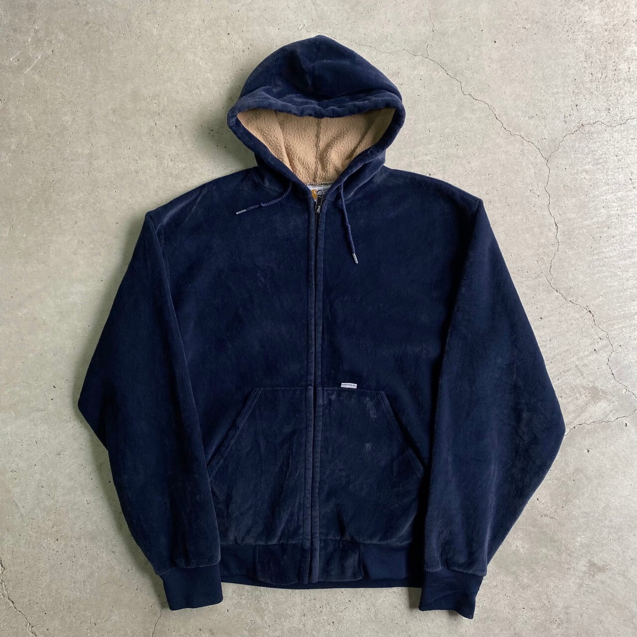 USA製 80年代 Carhartt カーハート ベロアパーカー 裏起毛 メンズL