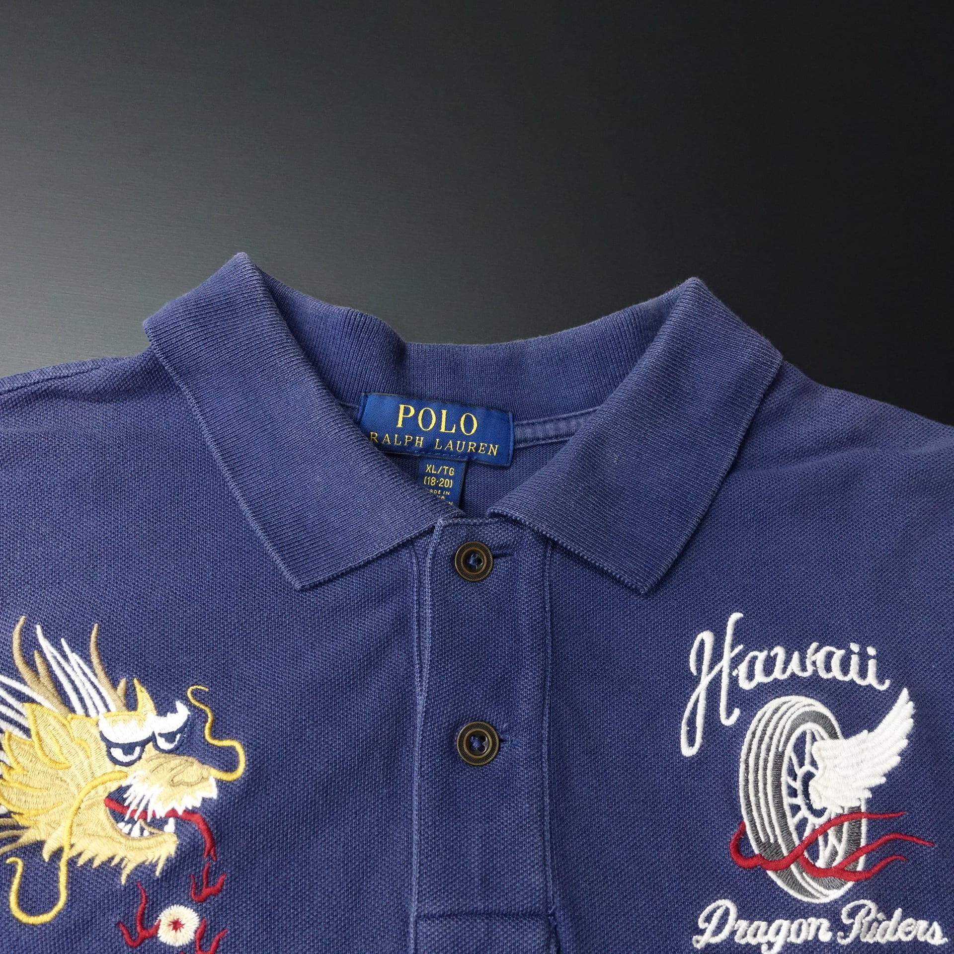 Ralph Lauren ラルフローレン 半袖ポロシャツ 刺繍 ハワイ ドラゴン