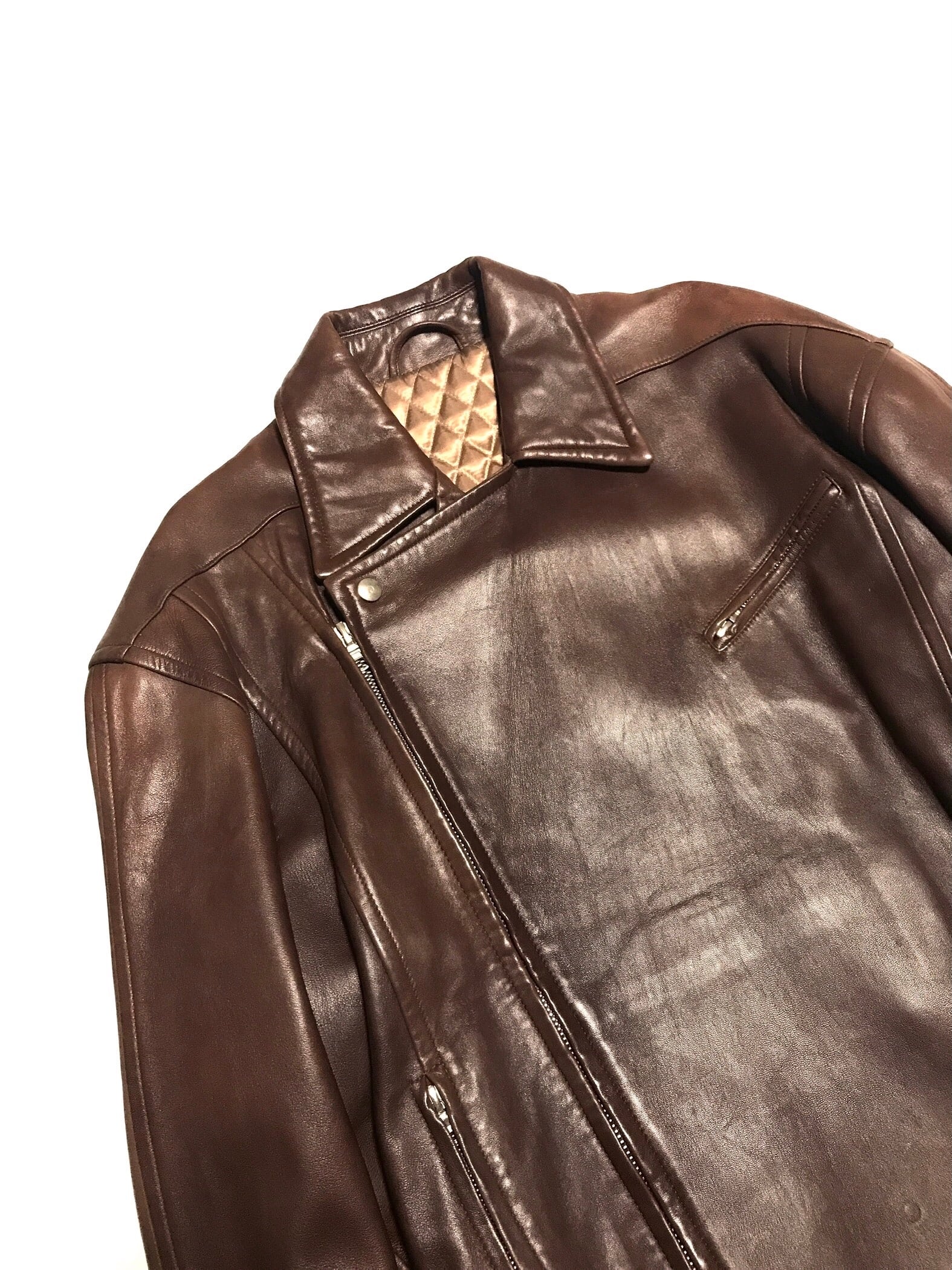 c80's THIERRY MUGLER (SAMPLE) Deep_W_Breasted Leather Riders JKT