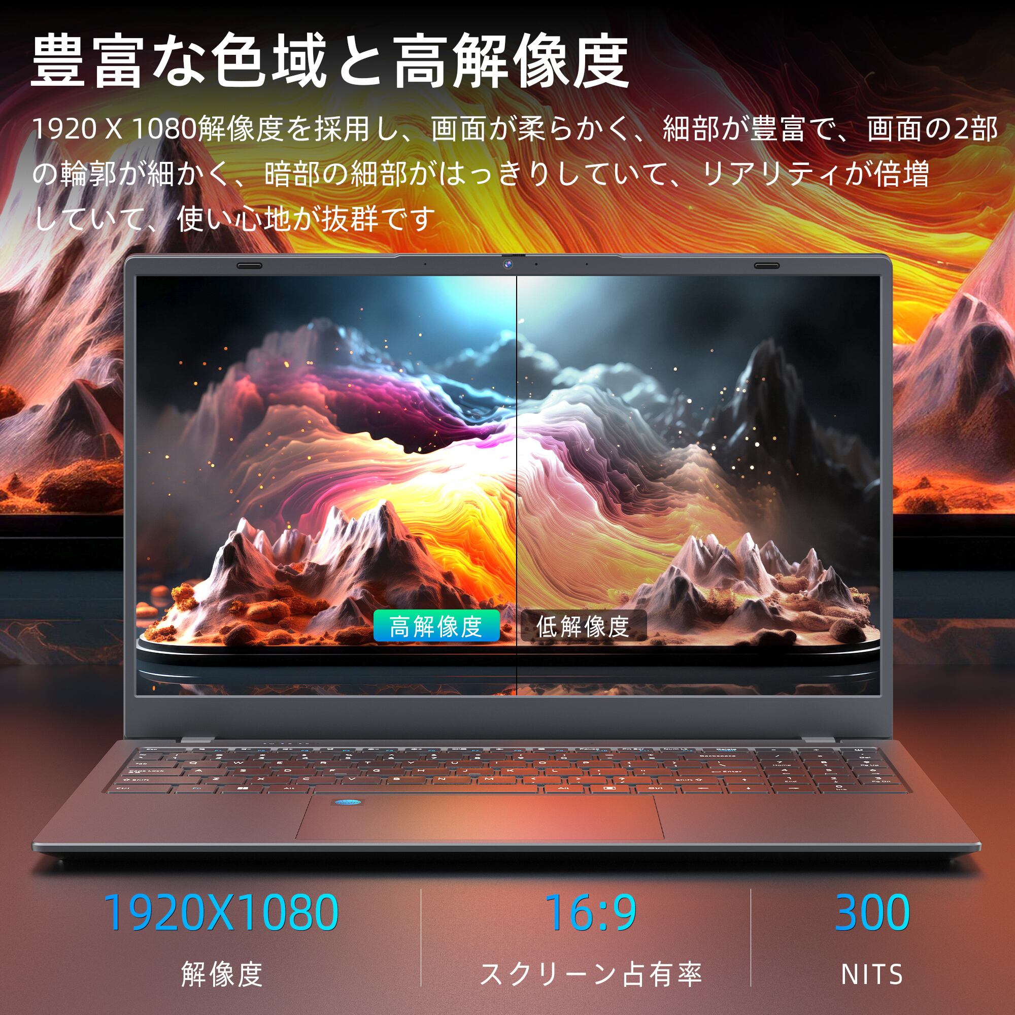 ノートパソコン15.6インチ WPS Office付 Win11搭載 Intel N95 メモリ