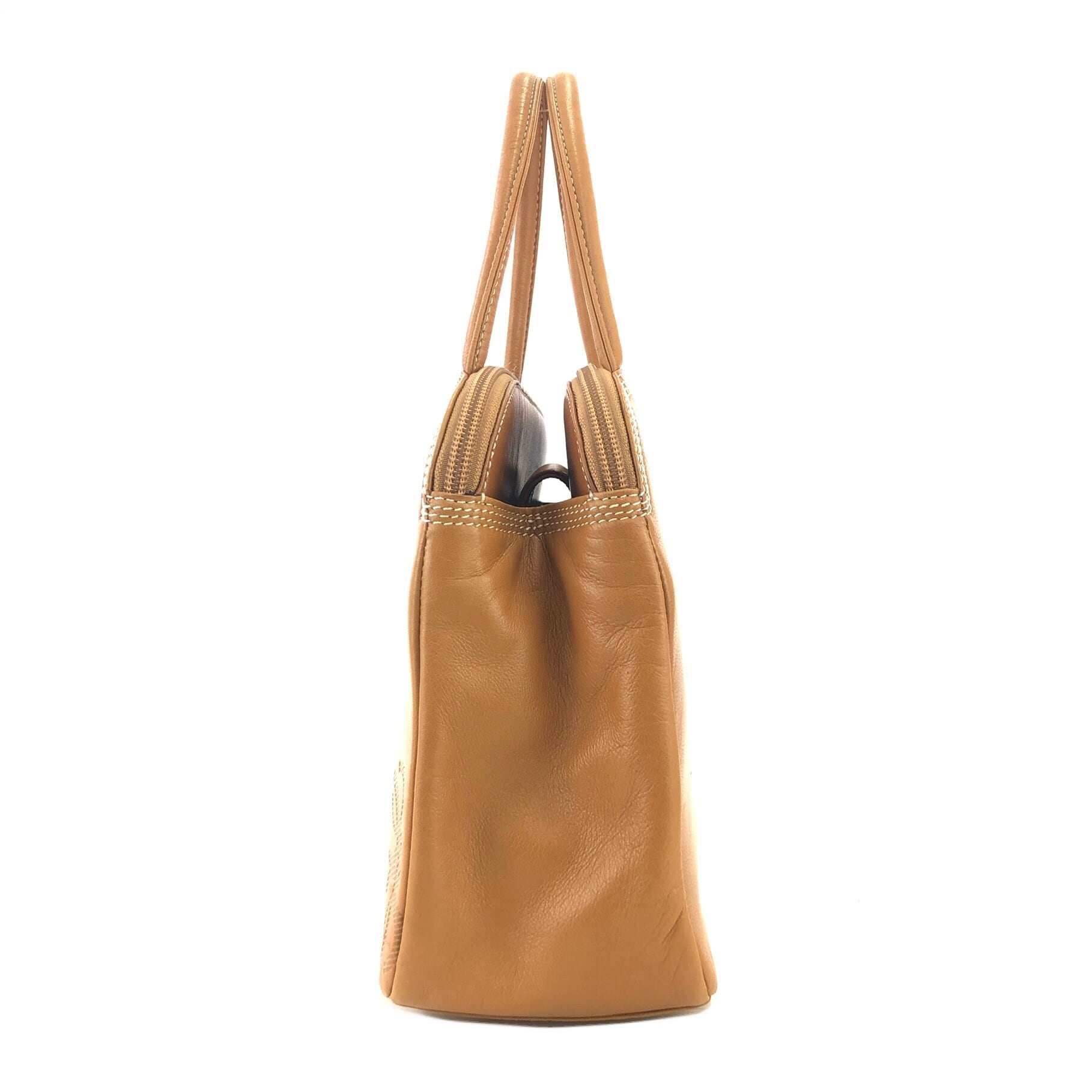 LOEWE ロエベ アナグラム ナッパレザー ハンドバッグ ブラウン vintage