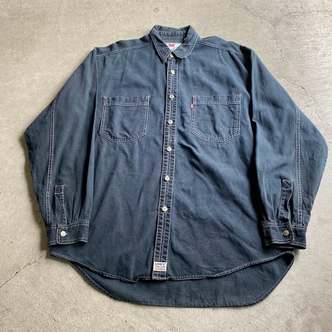 90年代 Levi's リーバイス RED TAB 長袖 ホワイトステッチ ブラック