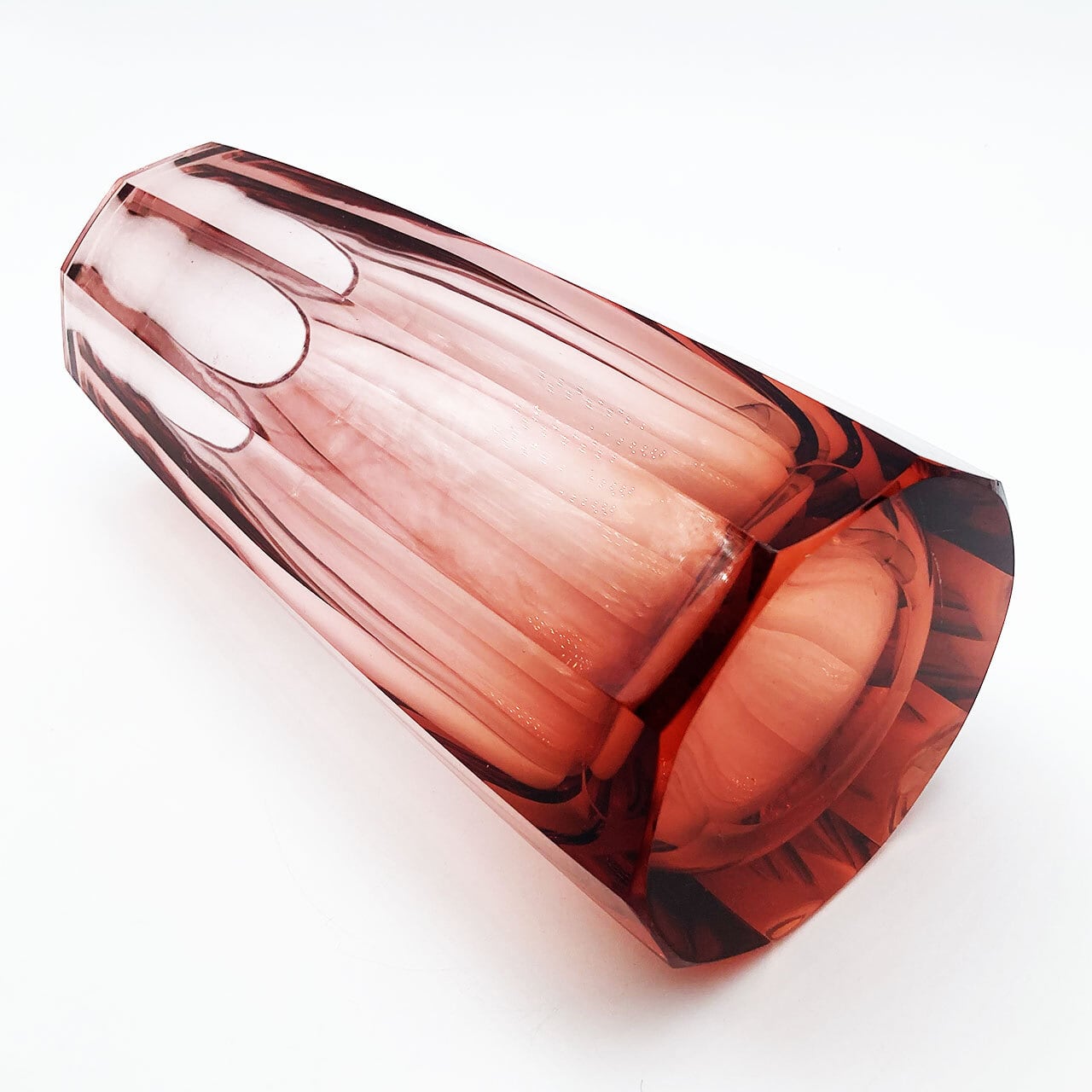 ボヘミアガラス モーゼル Moser 花瓶 フラワーベース プラム