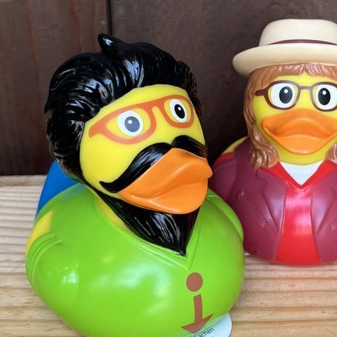 アヒル おしゃれカップル【2個セット】-Hipster Duck- あひるの
