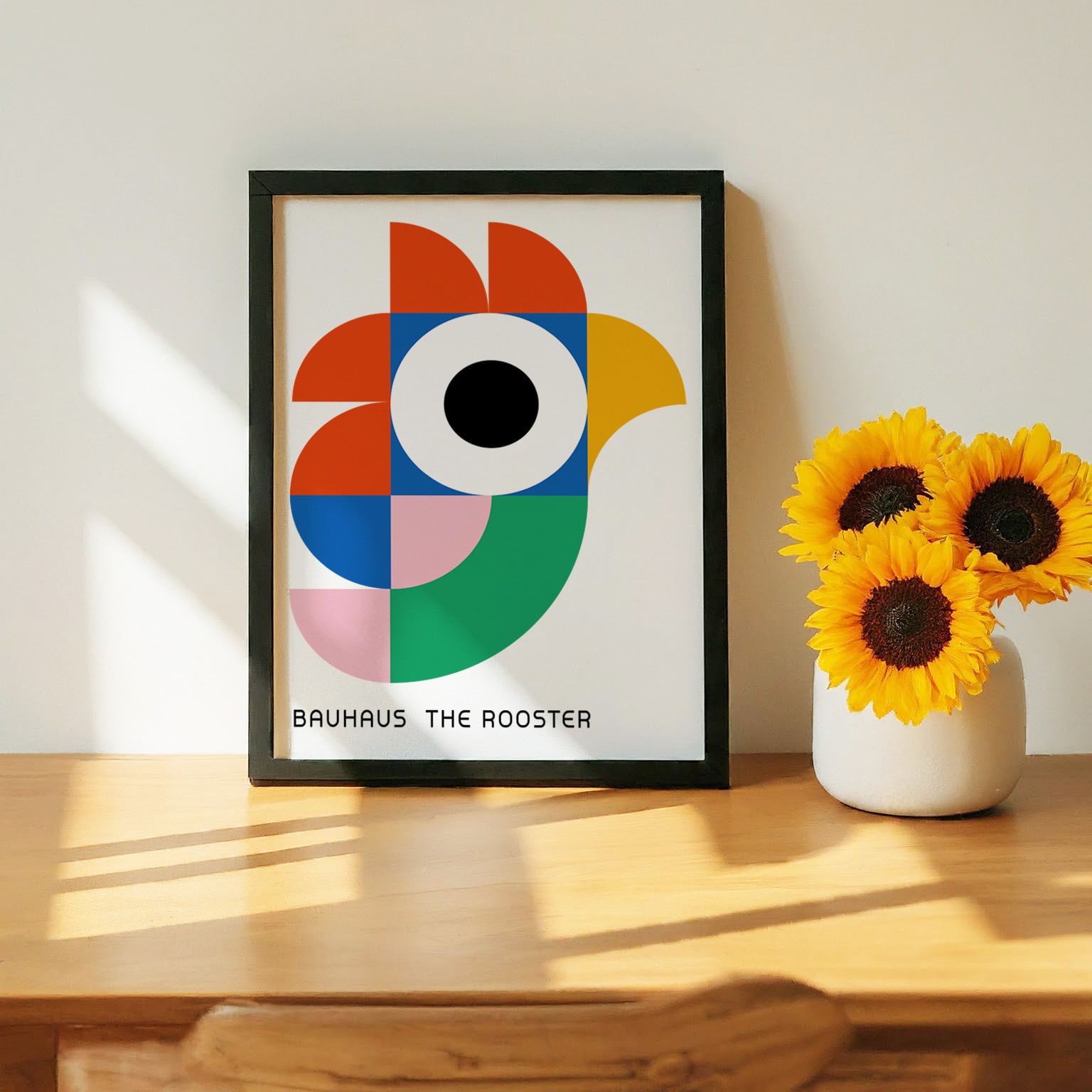 45-バウハウス BAUHAUS A4額装付き アート モダン ポスター ミッド