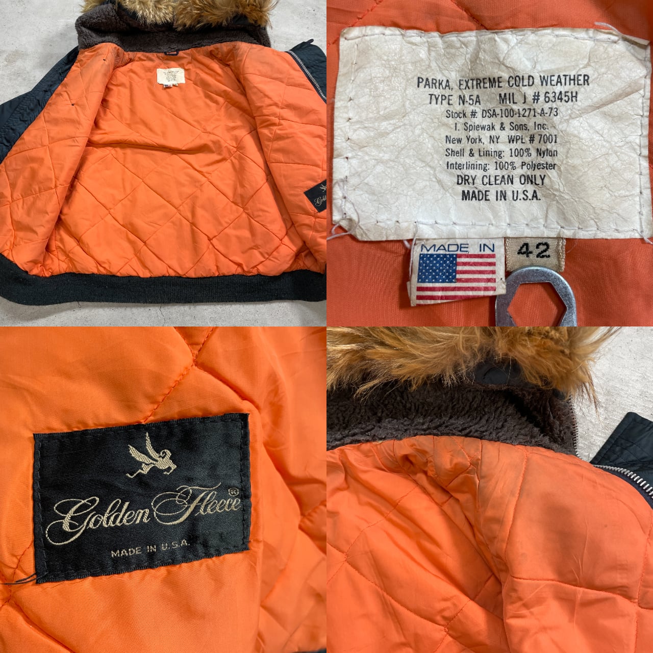 70〜80年代 SPIEWAK GOLDEN FLEECE N-2Bタイプ フライトジャケット