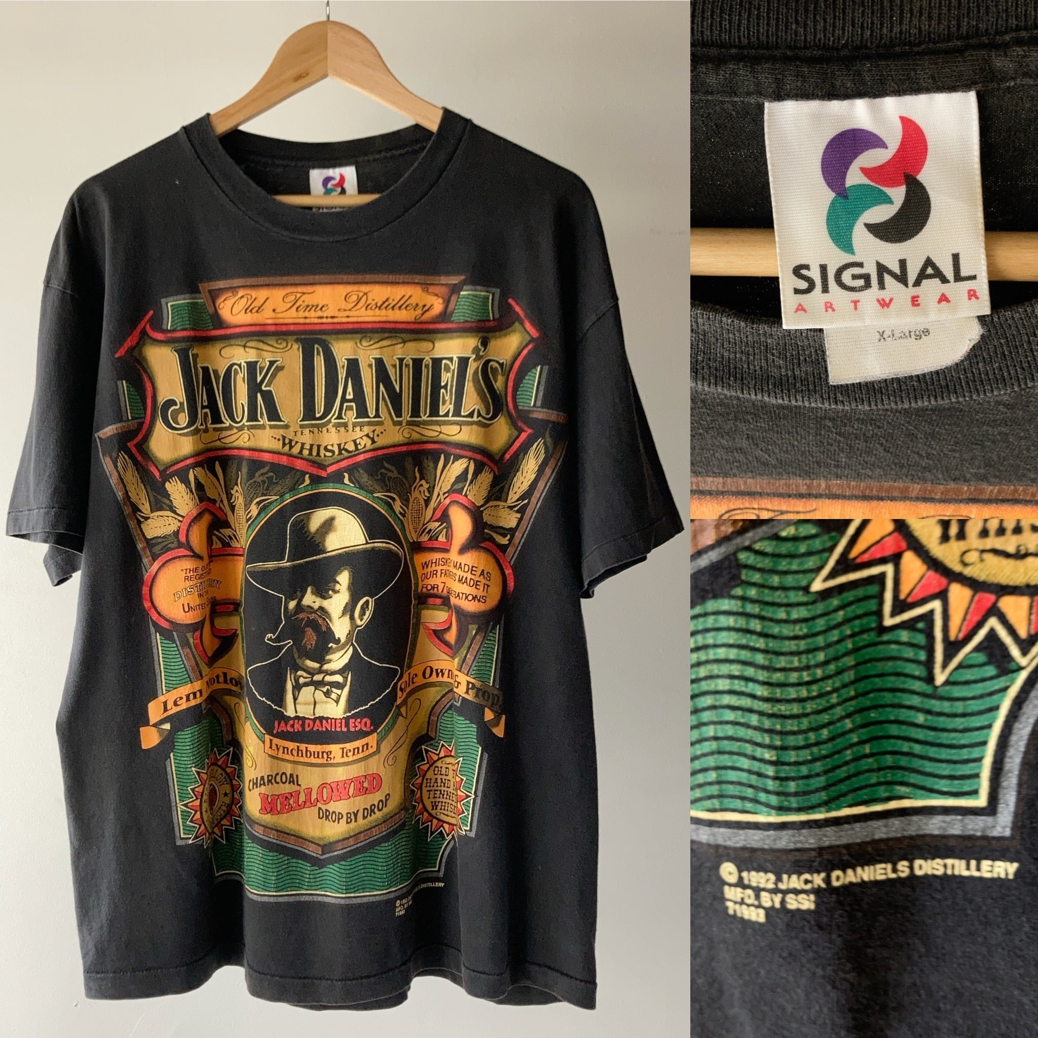 90's ジャックダニエル ウイスキーTシャツ SIZE XL【0604A08