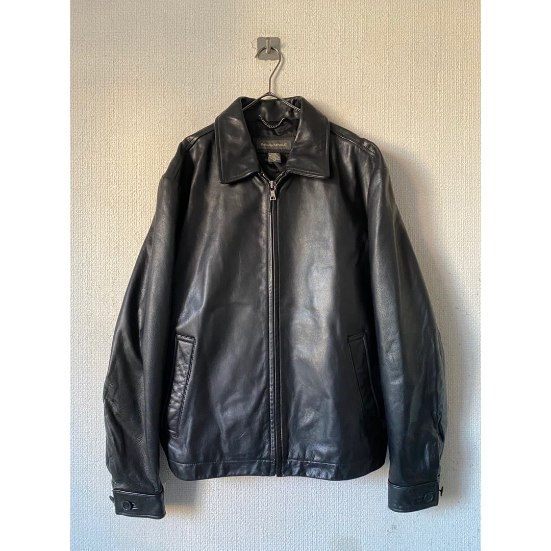 90s banana republic black leather jacket | protocol