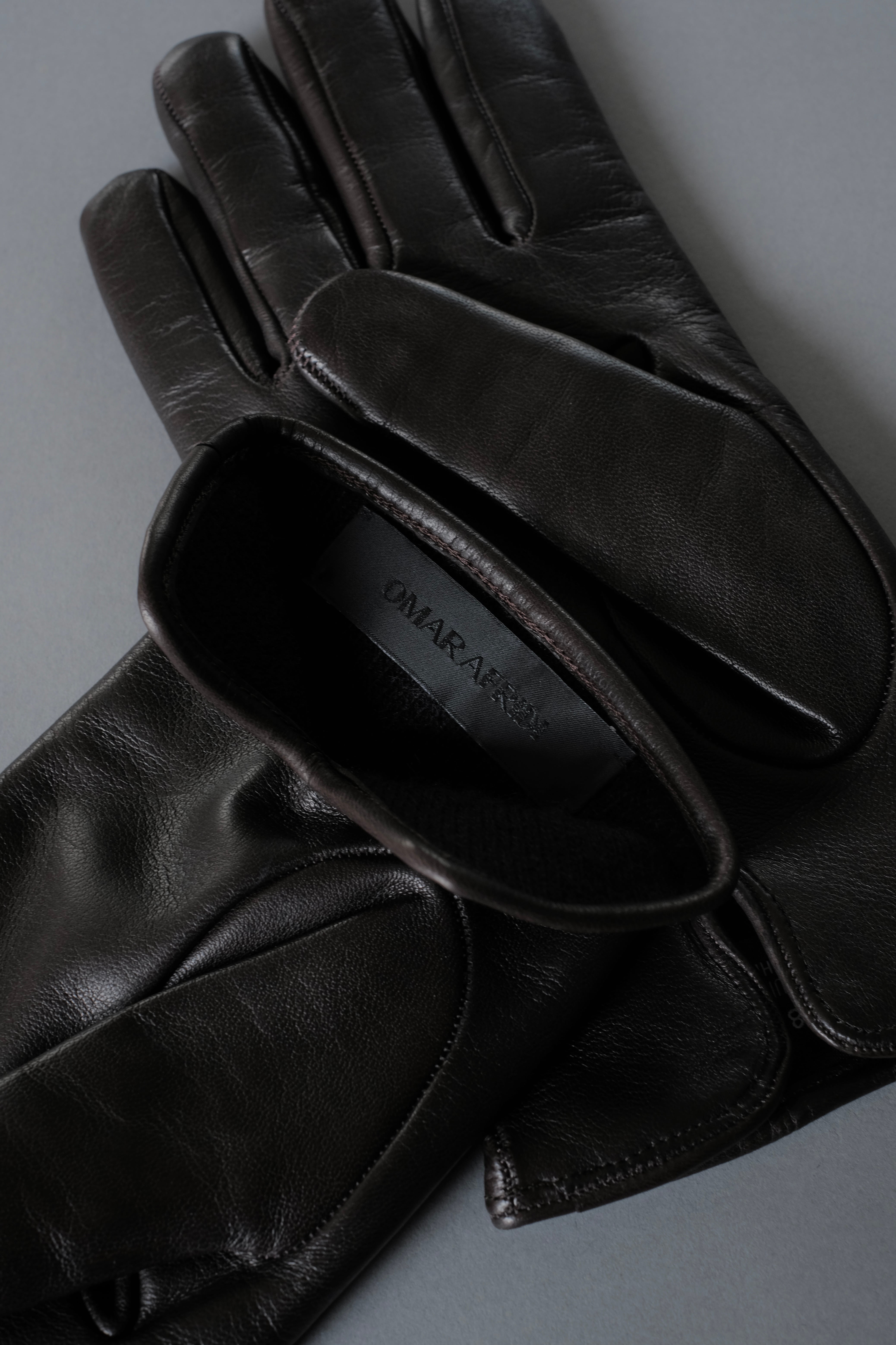 OMAR AFRIDI / CURVED GLOVES -DARK BROWN- | LIVING