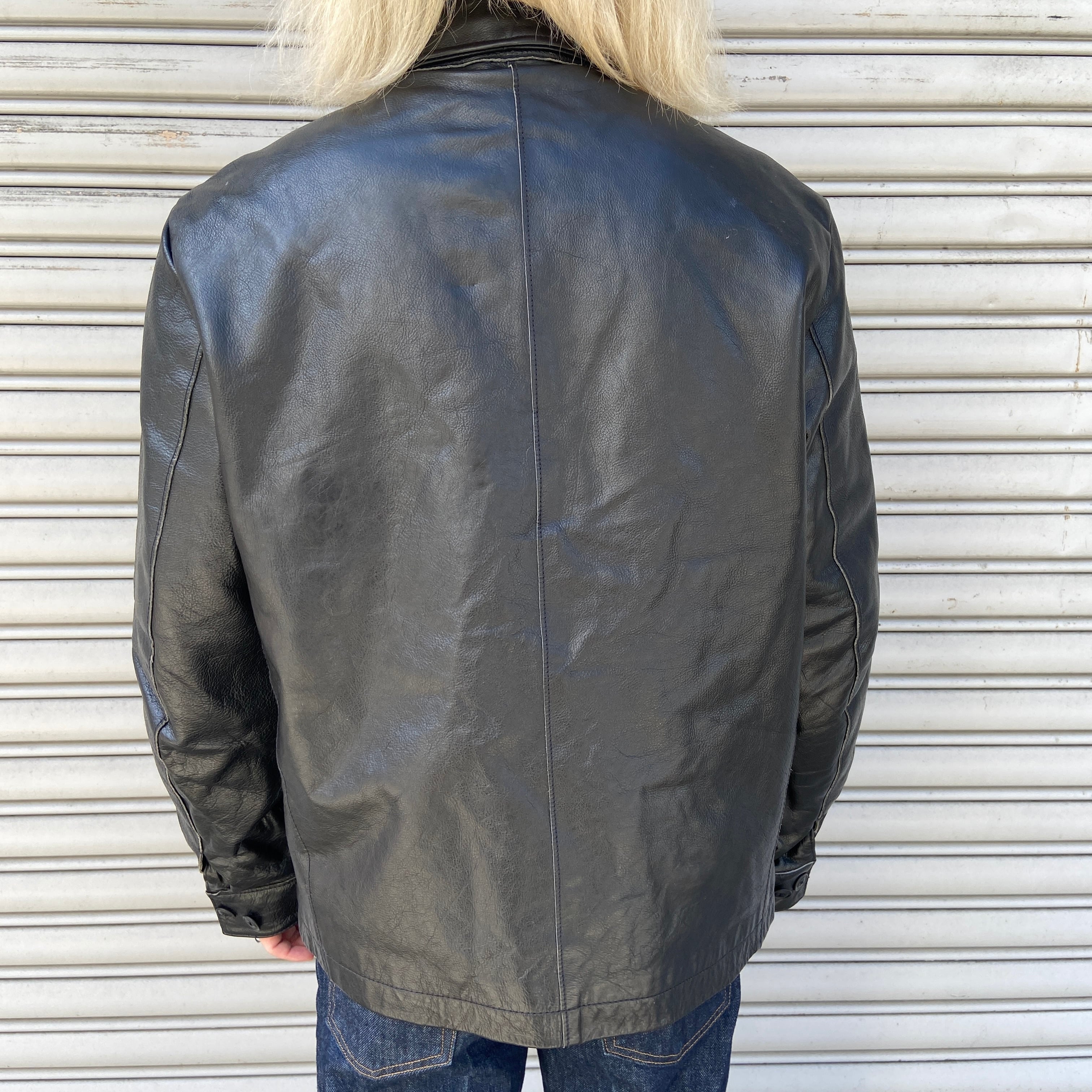 00s GAP オールドギャップ レザージャケット 本革 ブラック M | 古着屋 Uan