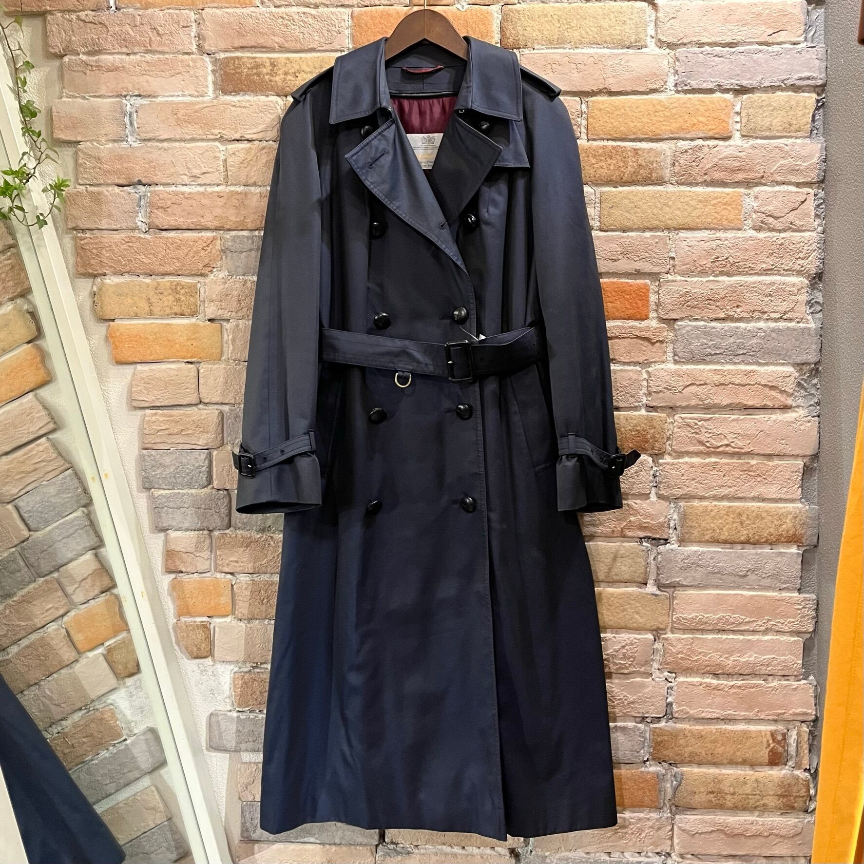 aquascutum “ladies trench coat” size 10 navy イングランド製 アクア