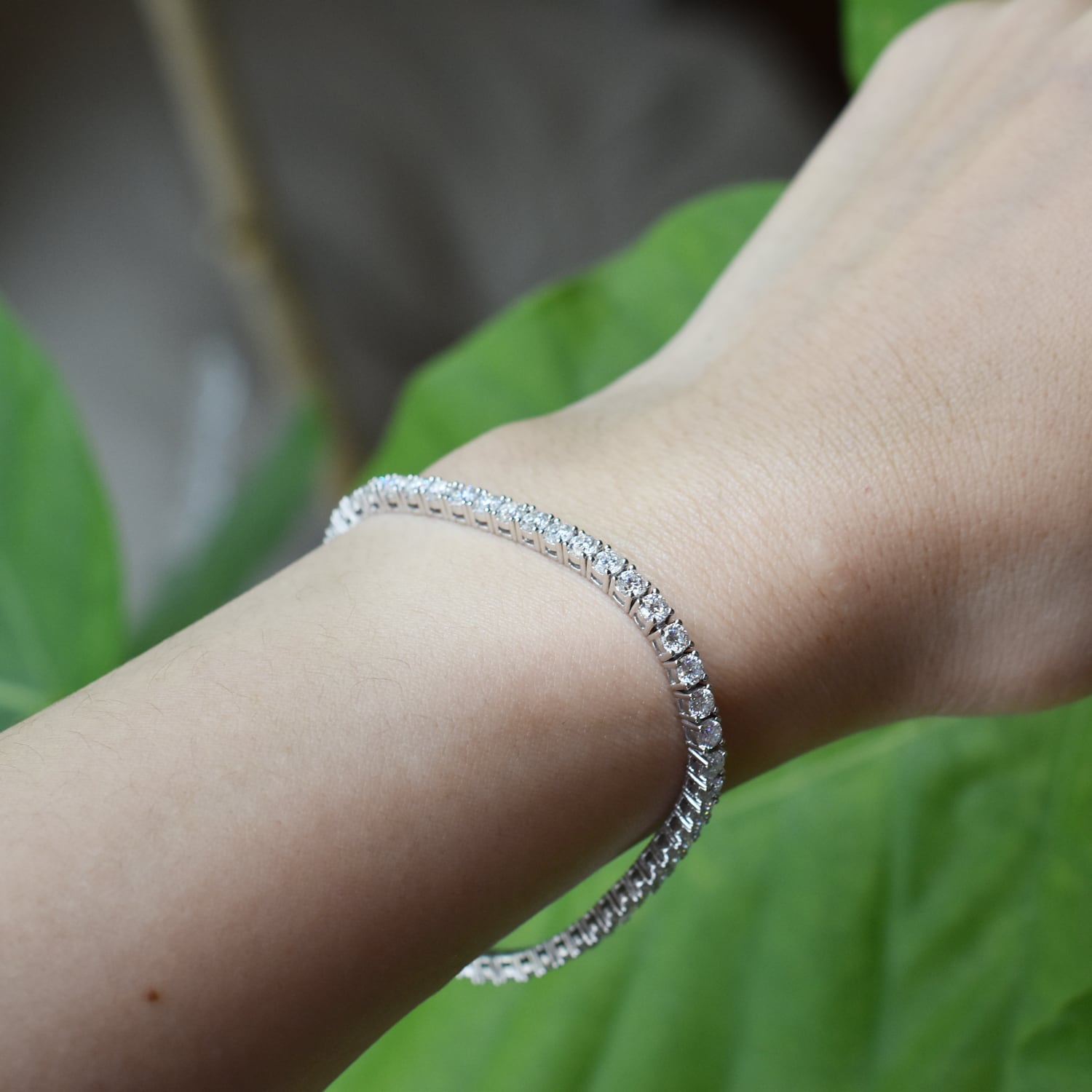 テニスブレスレット モアサナイト 3mm 18K【受注生産】Tennis Bracelet
