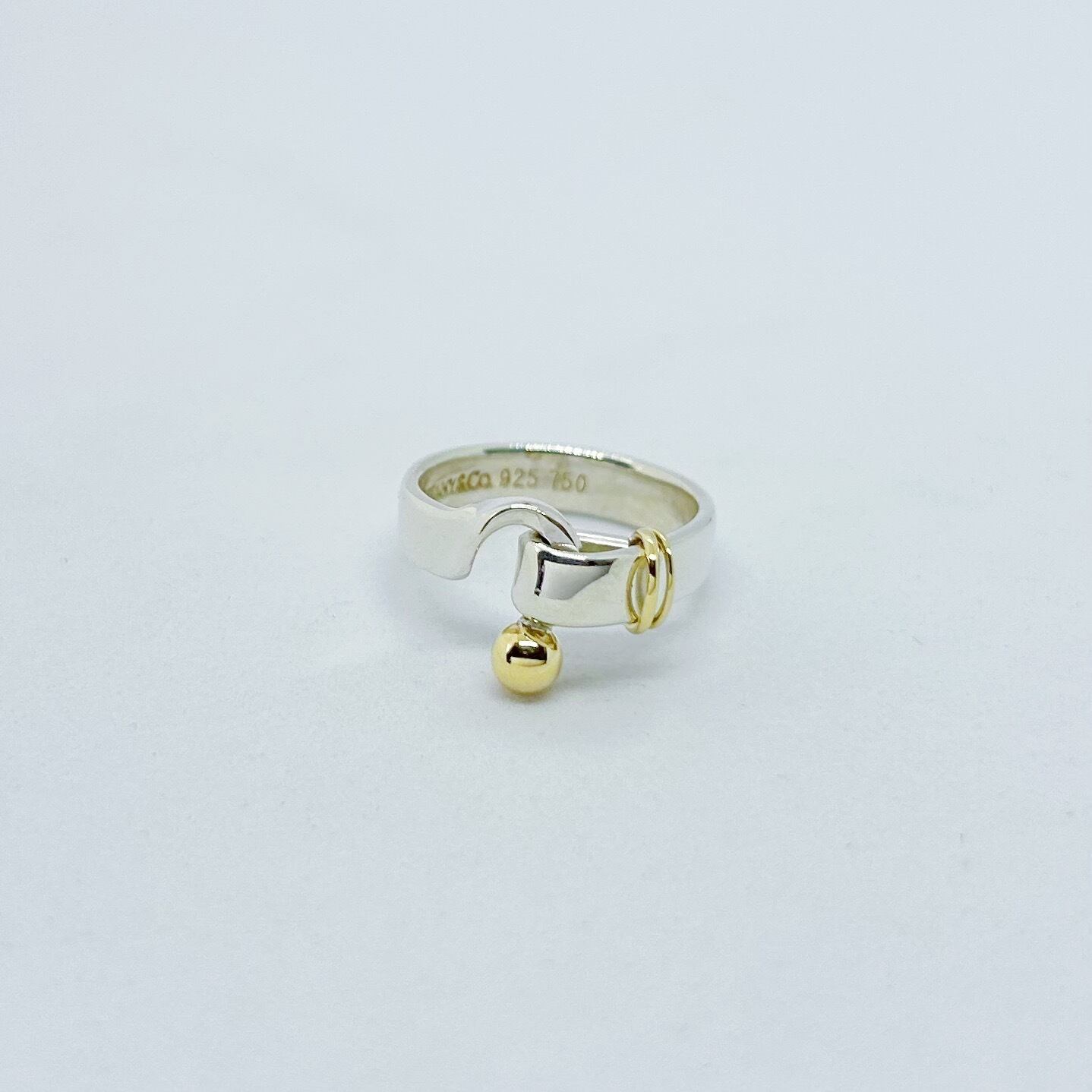 TR7145】Tiffany&Co. hook&eye ring/silver925,K18/ティファニー
