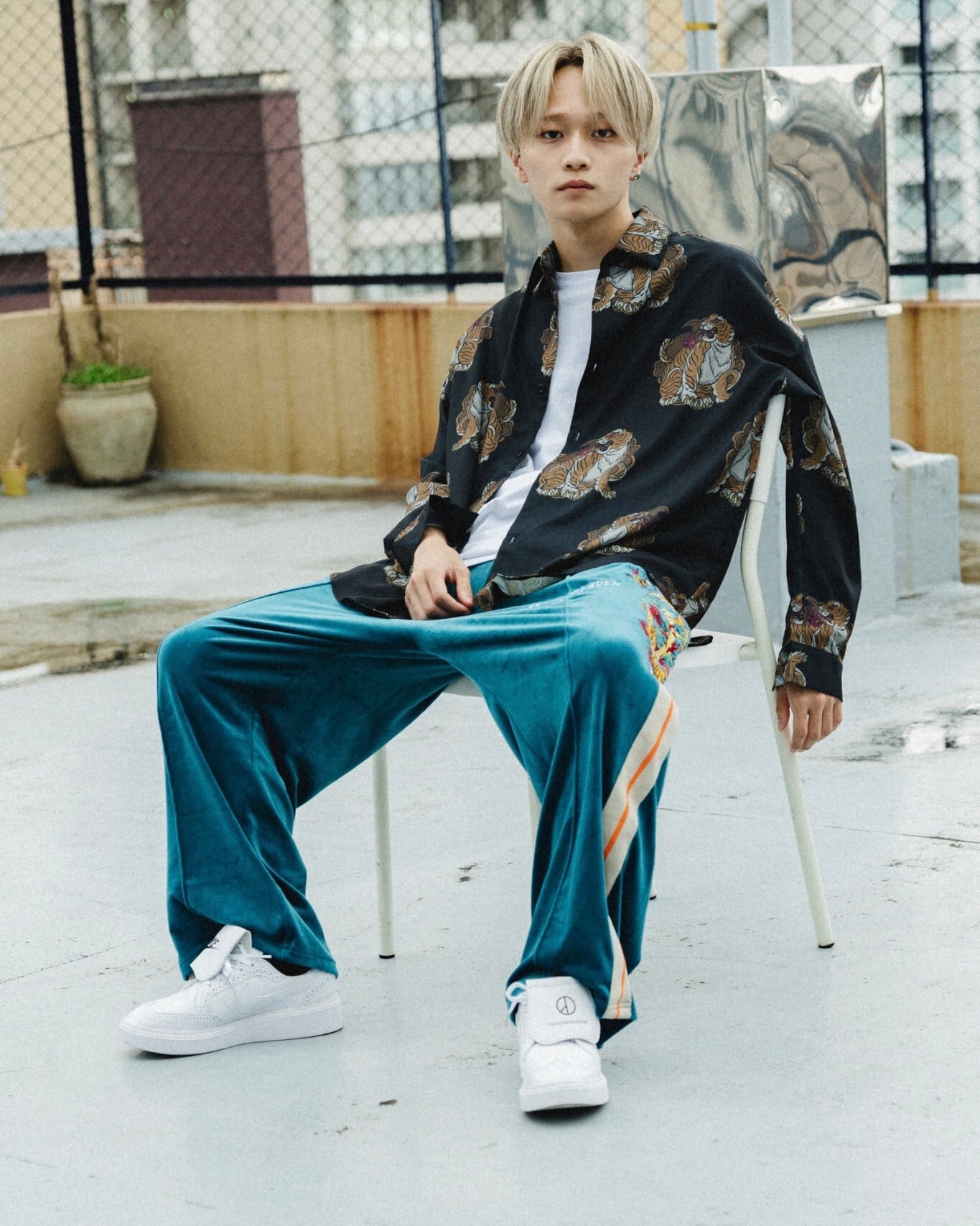 Tiger track pants/green | チュウカタベタイ