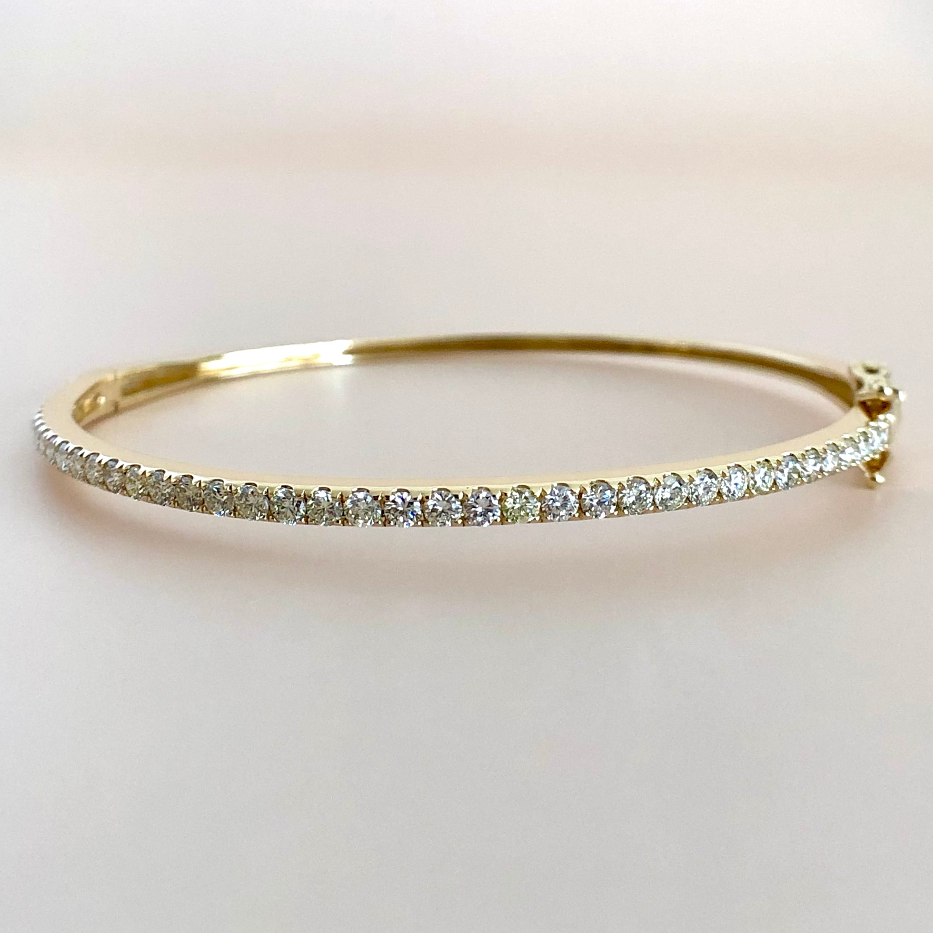 ダイヤモンド バングル5744 1.00ct K18イエローゴールド 鑑別書付