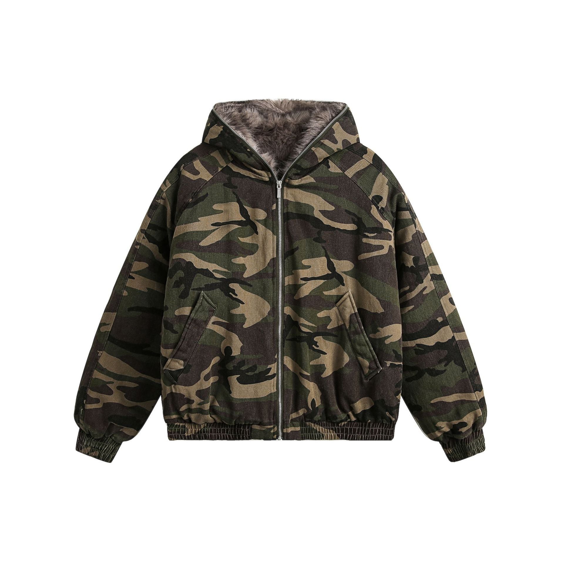迷彩ファー付きジャケット el1189 | elev fashion store