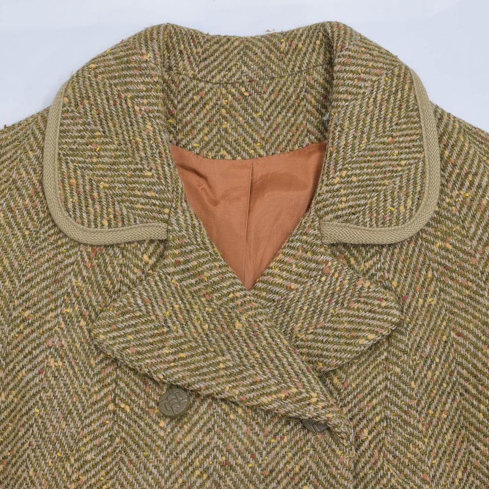 60～70s Vintage アメリカ製 ヘリンボーンツィード ダブルブレスト
