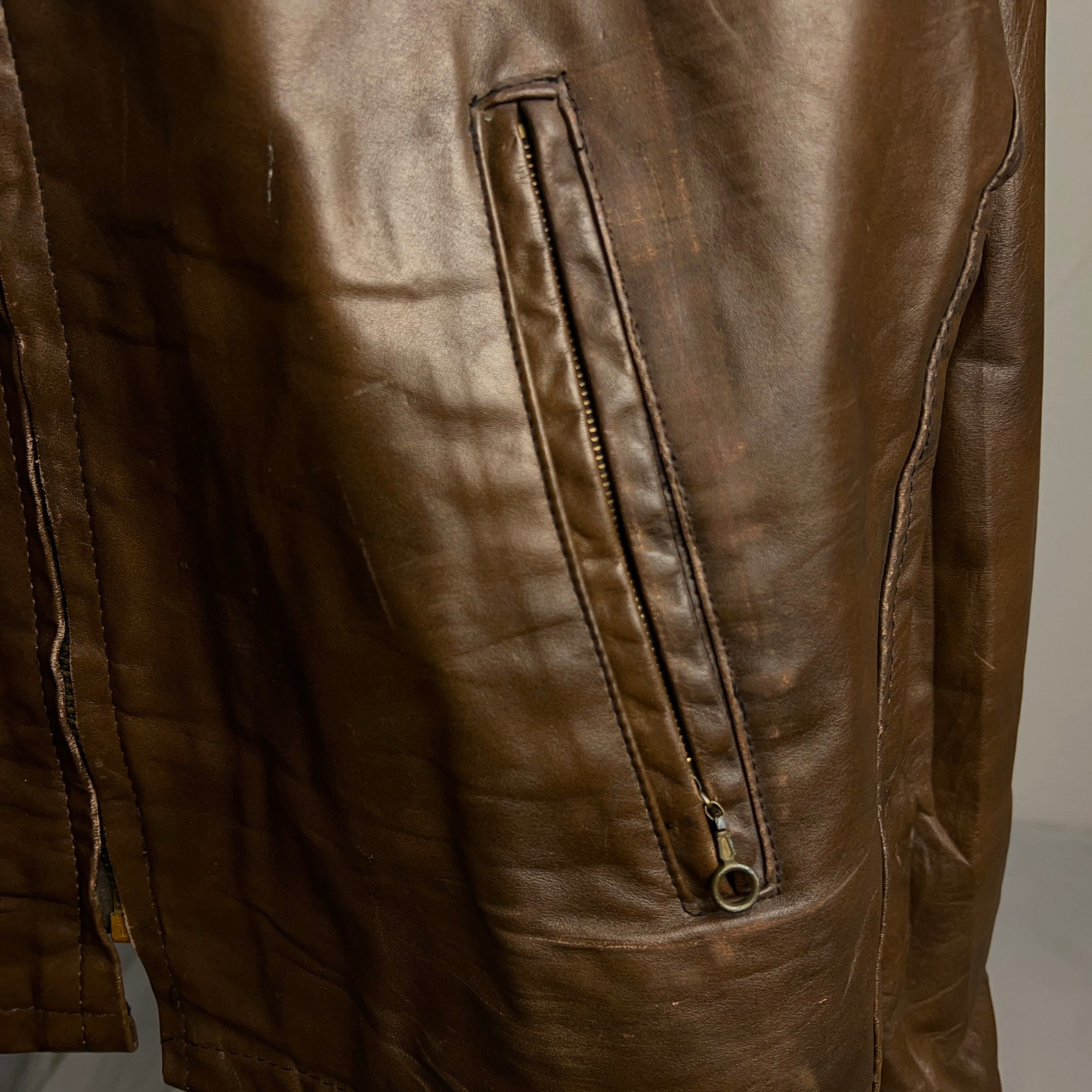 60's~70's Leather Jacket Brown 60年代 70年代 レザージャケット