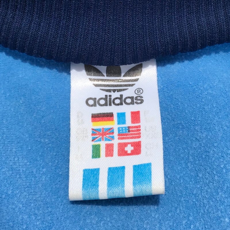 80's 90's adidas アディダス トラックジャージ ネイビー ライトブルー