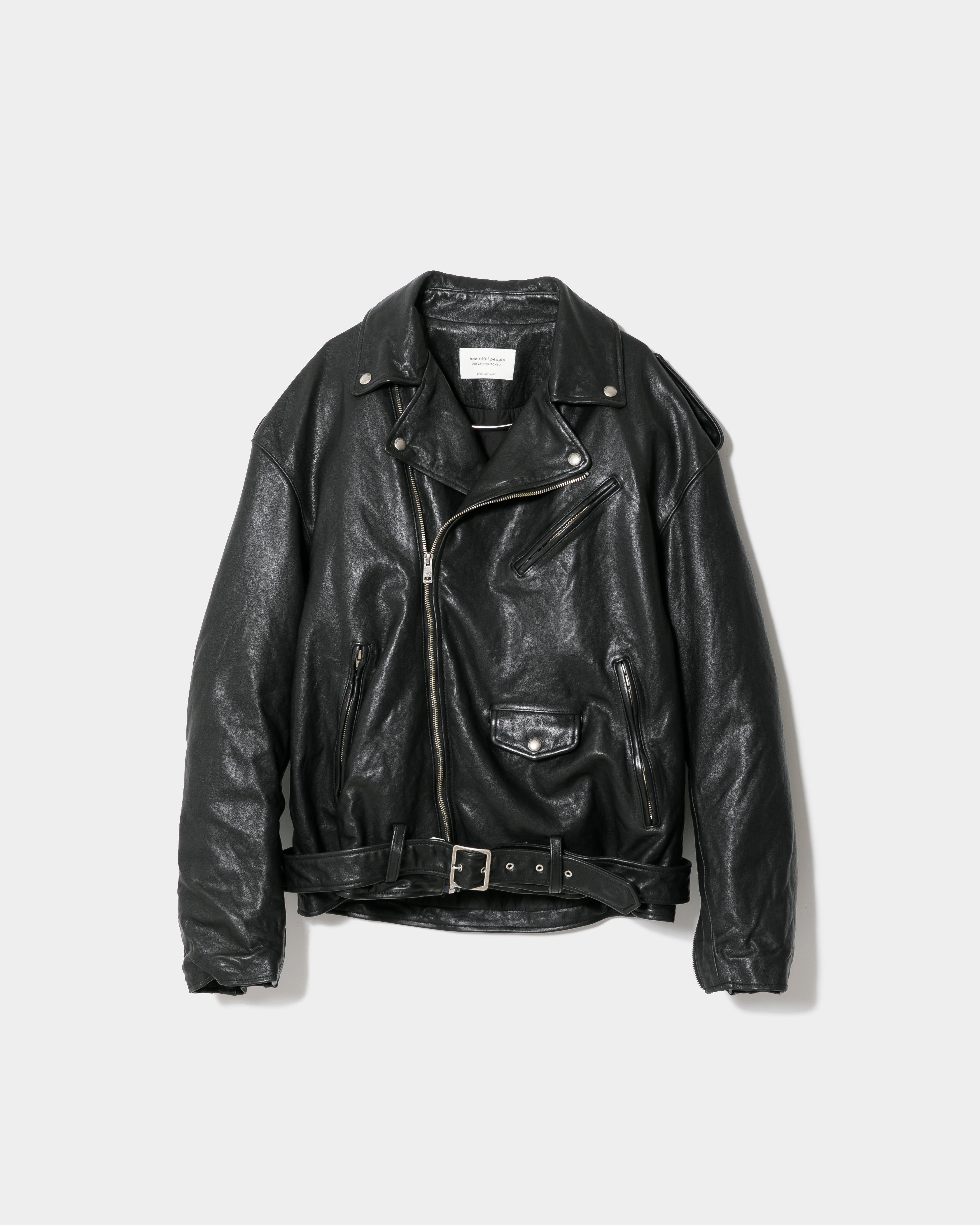 shrink leather relax riders jacket – beautiful people online store