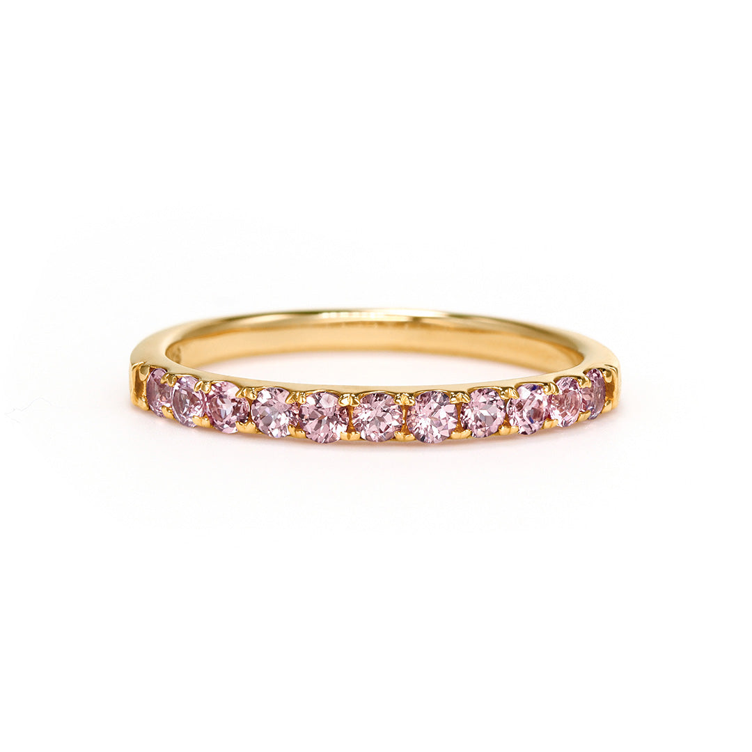 ビズー公式】シャンパン ガーネット 11石 ハーフ エタニティ K18(18金