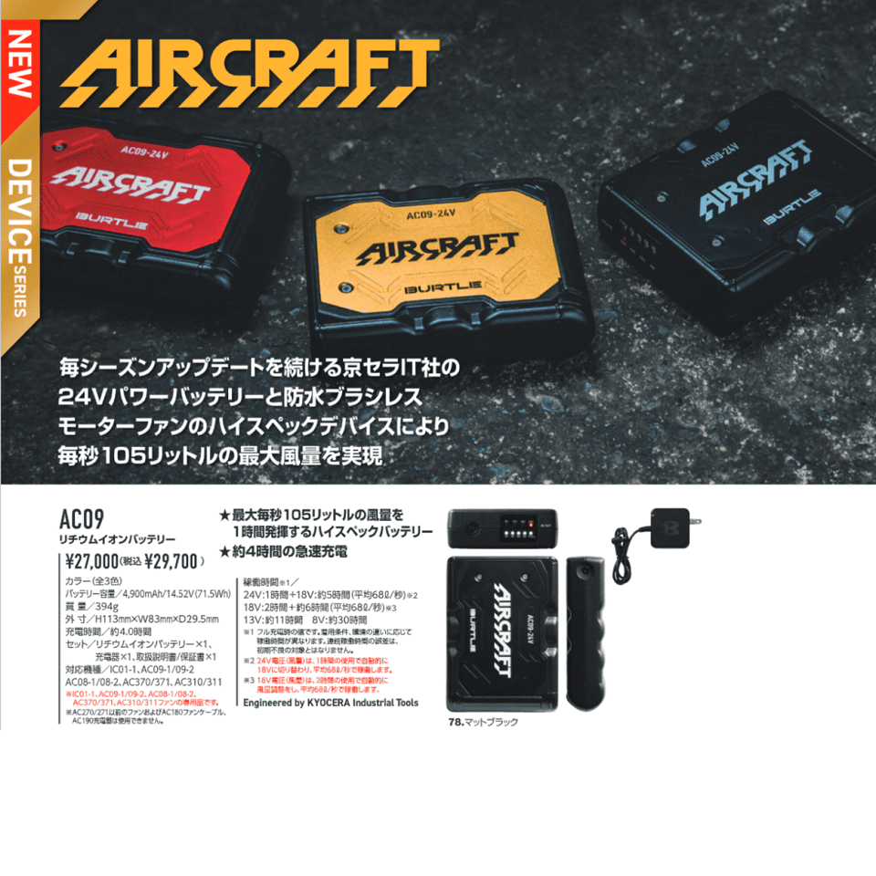バートル ファン バッテリー セット【新作24V】 – ぼんてん屋｜足場や