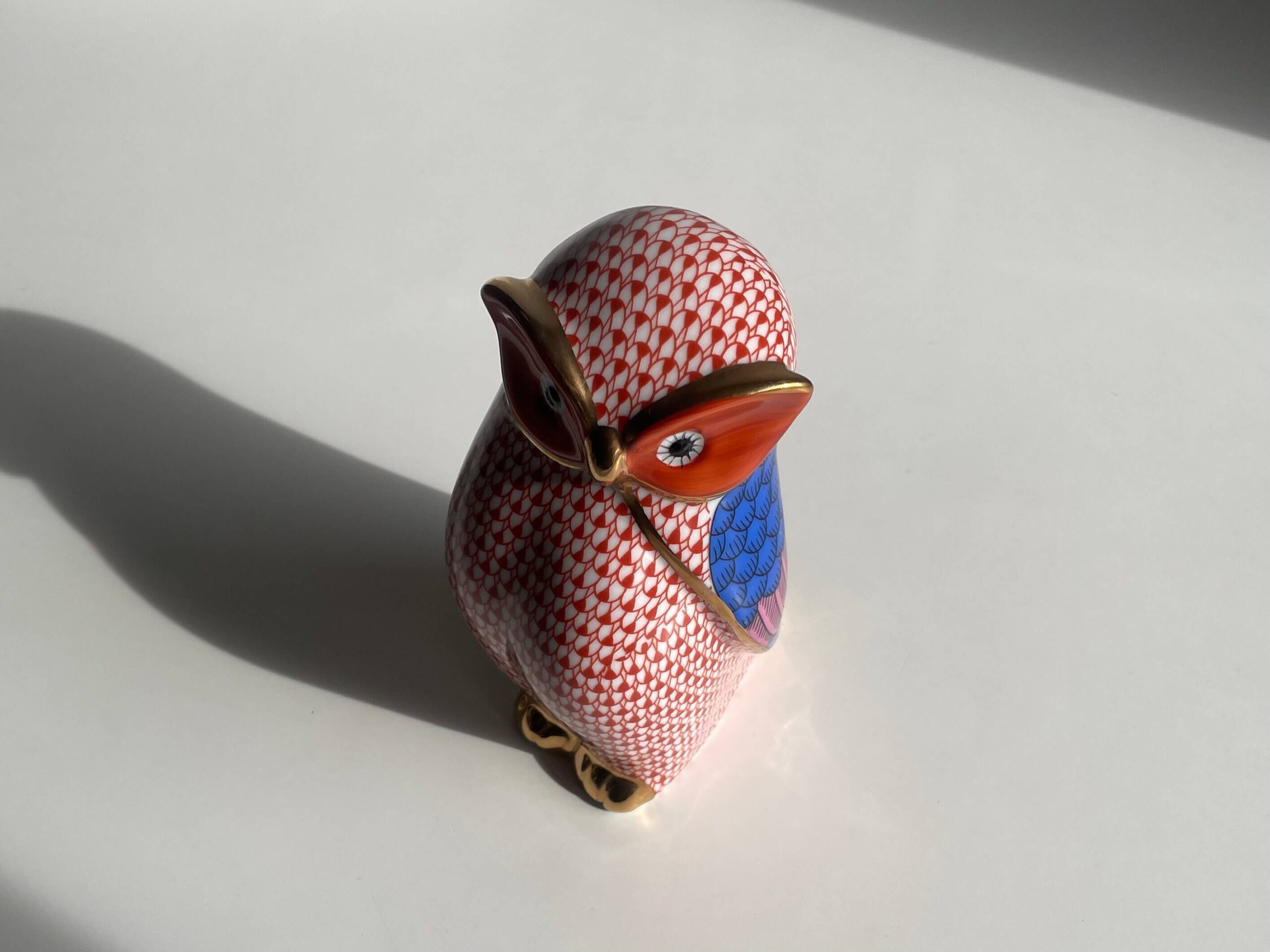 No.10415「ヘレンド風 オブジェ：フクロウ」高さ16cm | ボルトナット