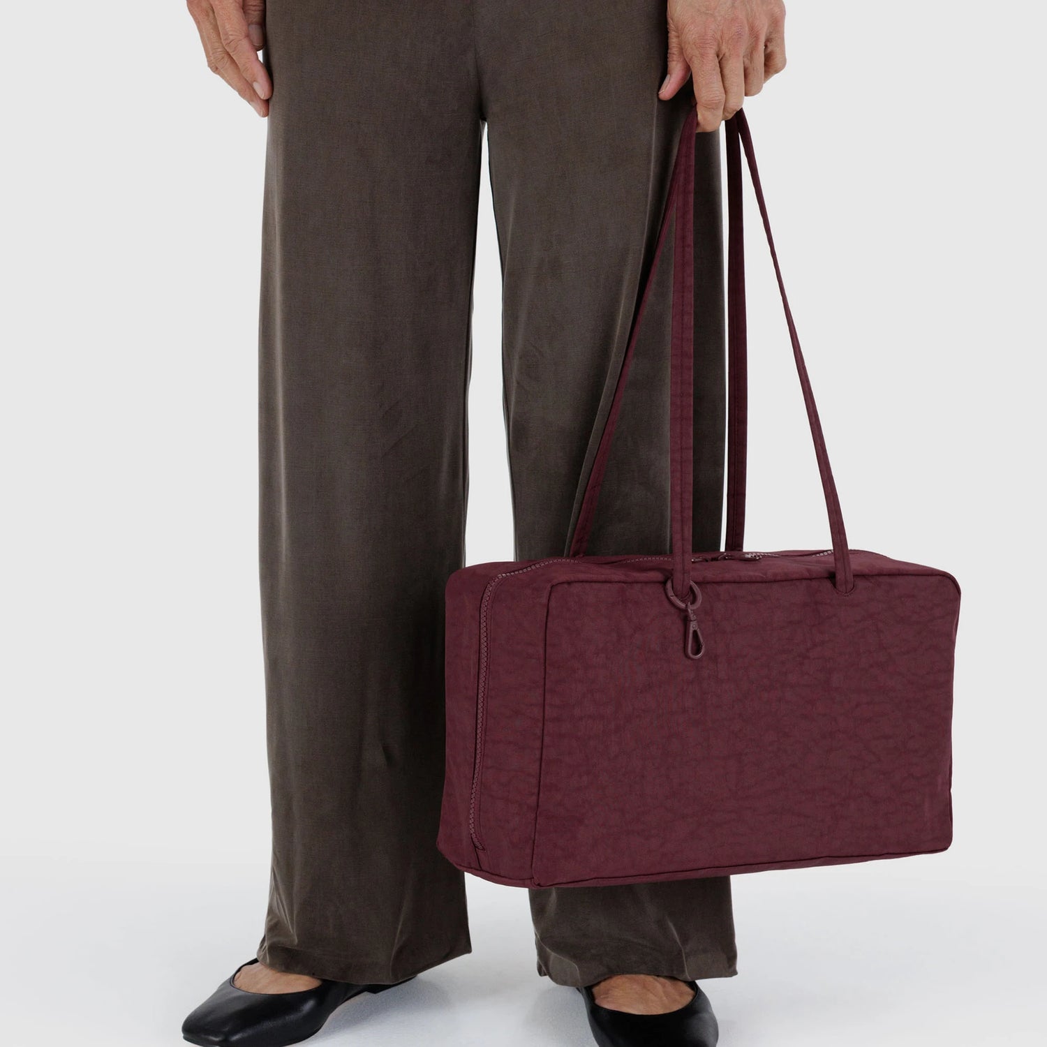 Baggu Medium Nylon Bowler Bag - Mahogany, 35cm Straps – Blink Box