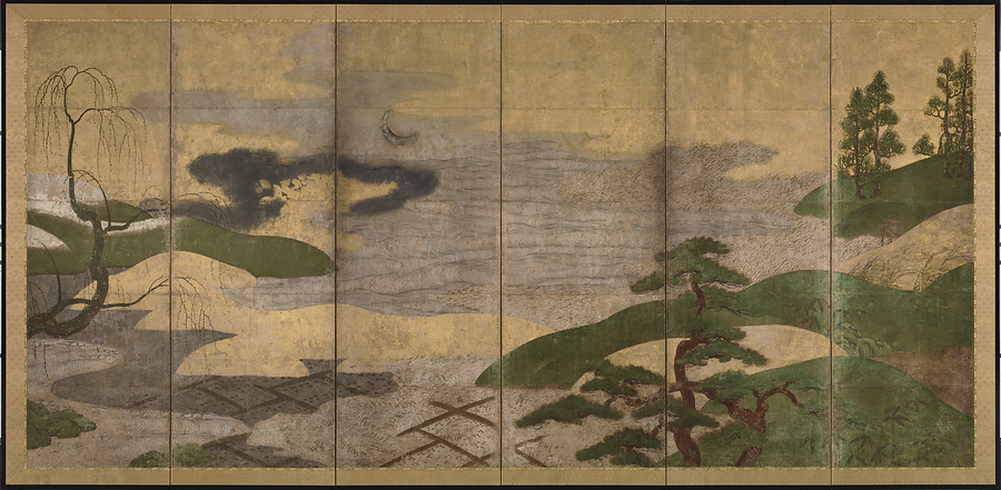 日月山水図屏風 文化遺産オンライン