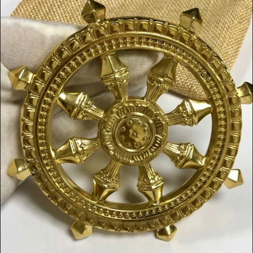 仏教法器 真言宗 法輪 輪宝 密教法具 チベット 真鍮製 11.5cm その他